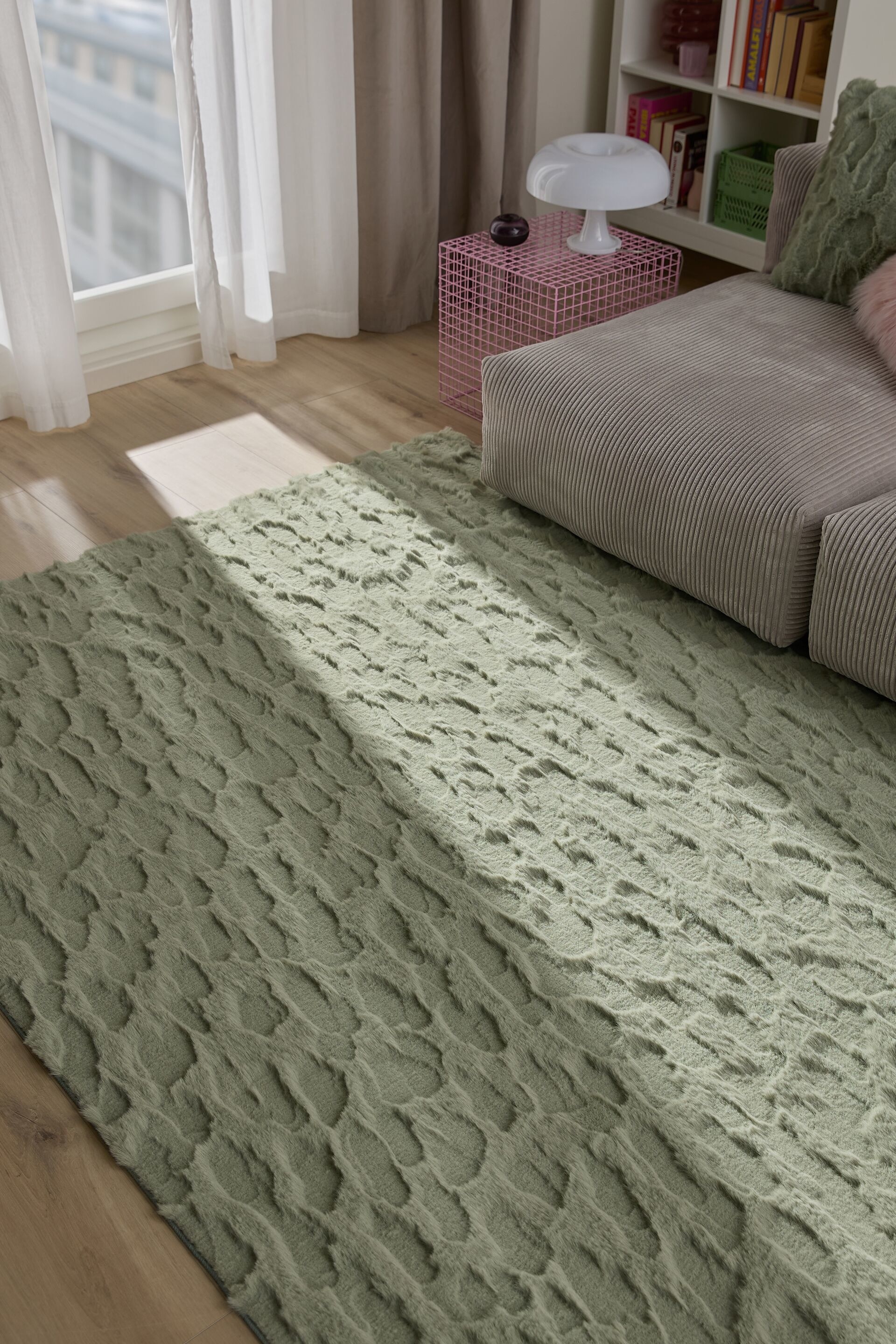 Turkismatto Immy - Vihreä/Kerma/Harmaa/Vaaleanpunainen