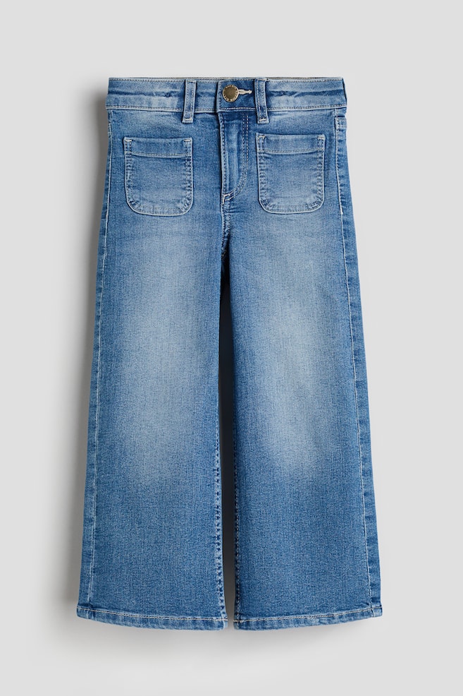 Superstretch Wide Leg Jeans - Denimblå/Ljus denimblå/Vit - 2