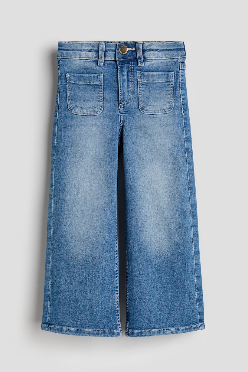 Jean Femme SheIn Jambes Larges - Taille XS - Couleur Bleu Clair Uni - Longueur 105,5 Cm - Occasion Très Bon état