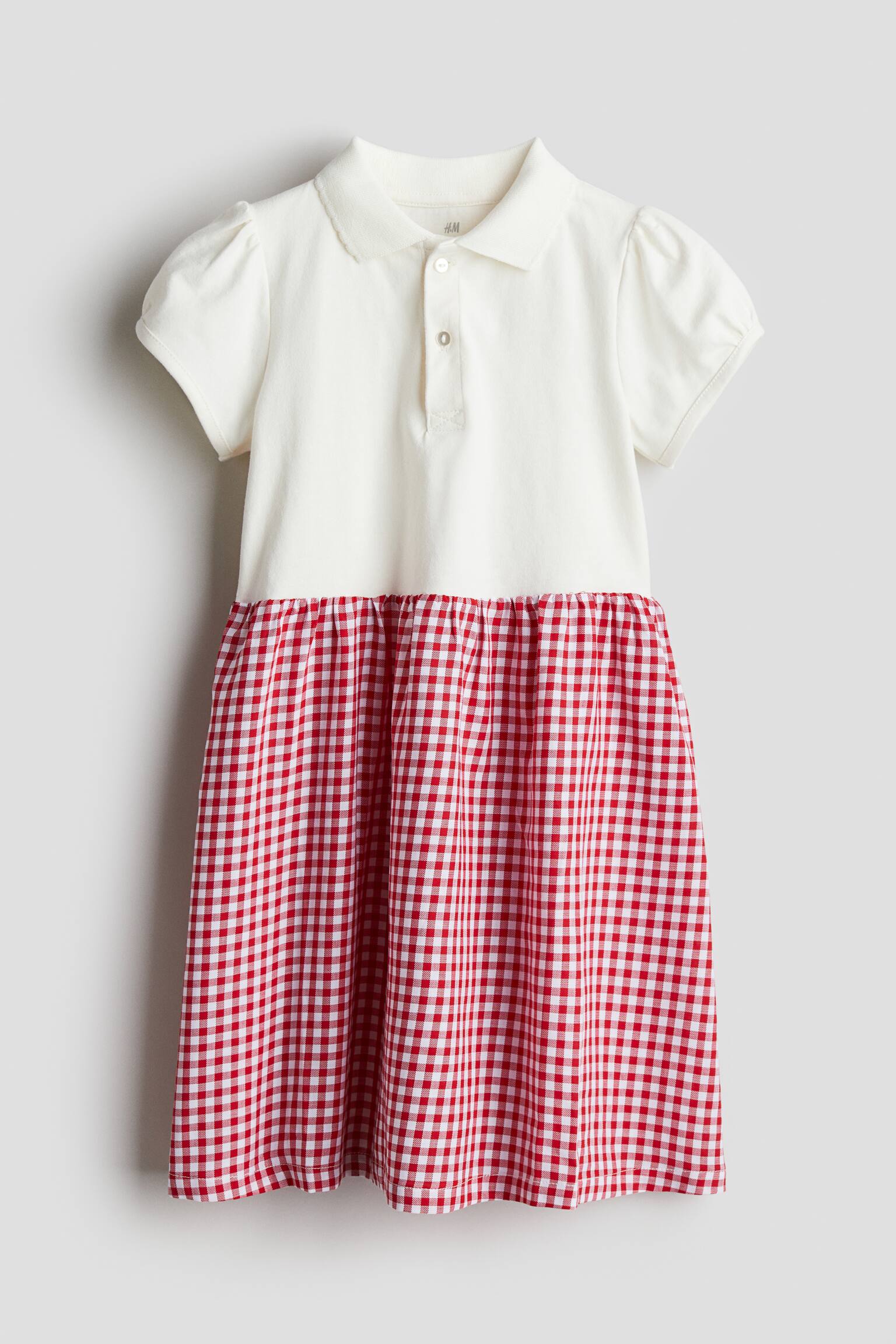 Cotton school dress - White/Red checked/White/Green checked/White/Blue checked - 1