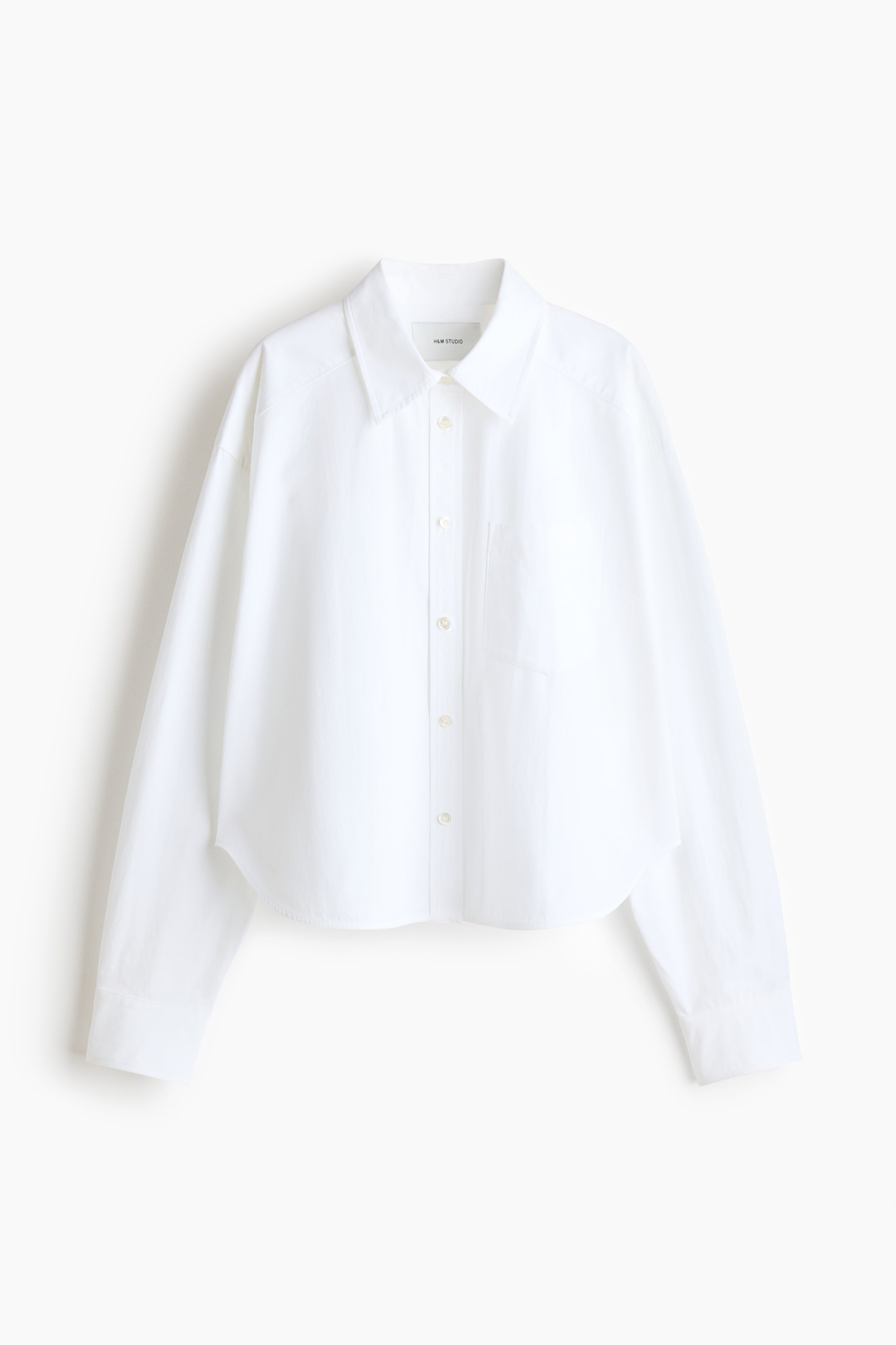 H&M Studio beyaz pamuklu poplin gömlek