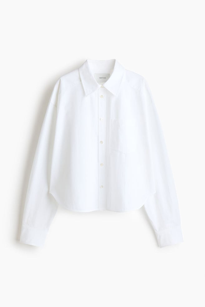 Poplin Shirt - White/Light blue/striped - 1