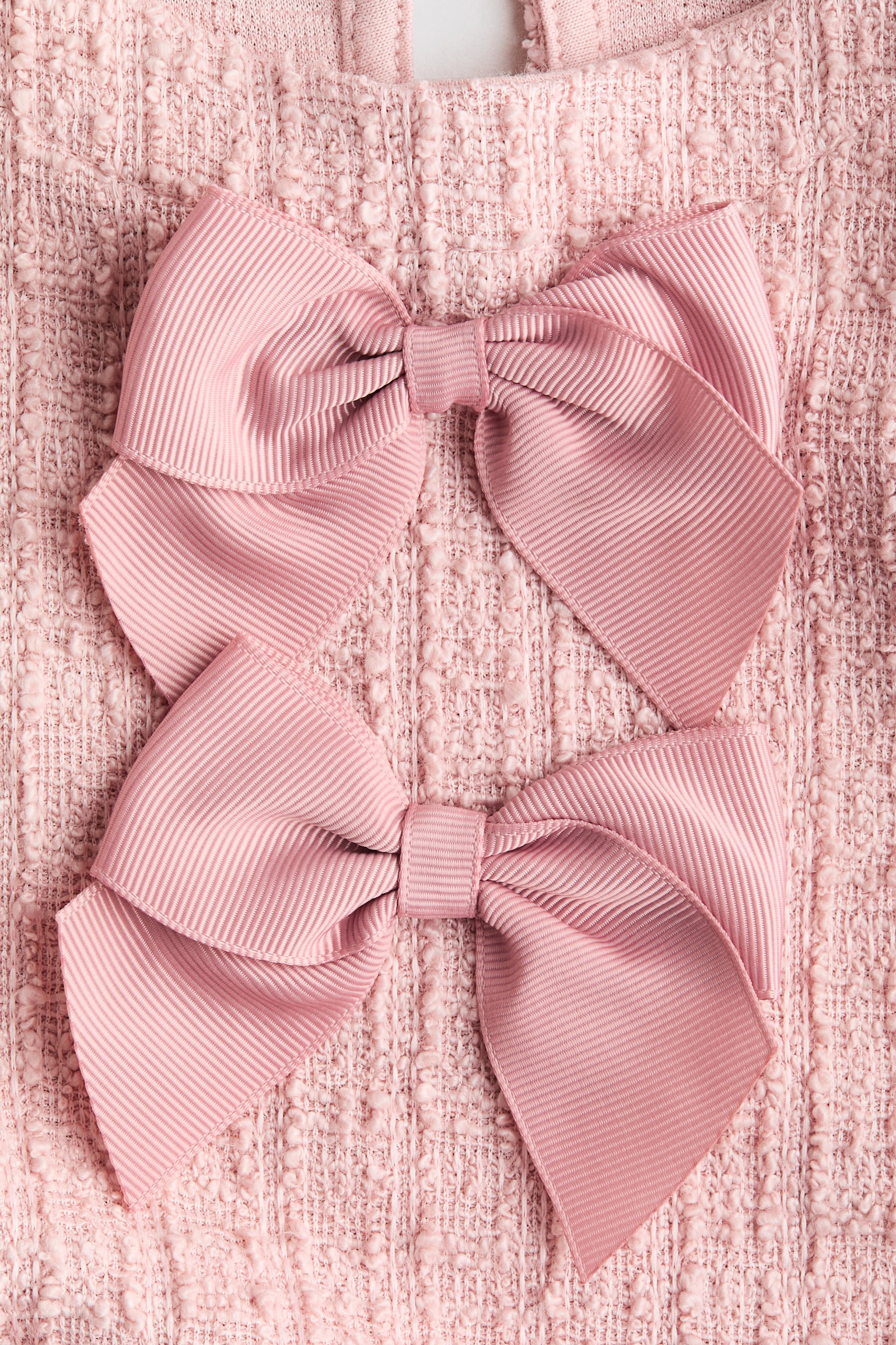 Bow-detail bouclé dress - Light pink/Red - 2