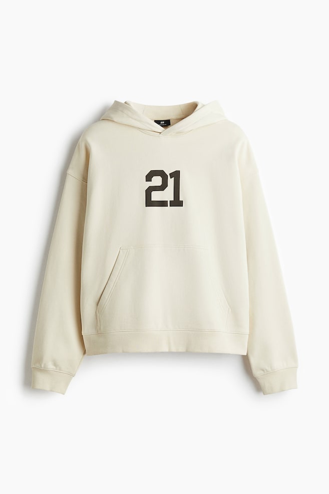 Oversized Boxy Hoodie - Light beige/21 - 1