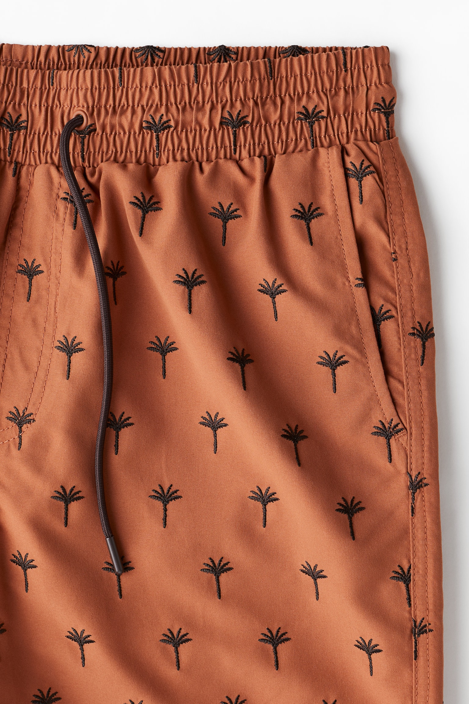 Patterned swim shorts - Dark orange/Palm trees/Black - 3