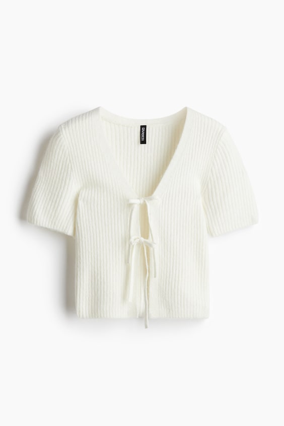 Женские топы H&M Tie-Detail Rib-Knit Top
