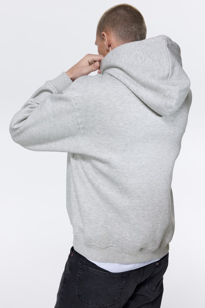Sudadera con capucha Loose Fit-Gris claro jaspeado - 6