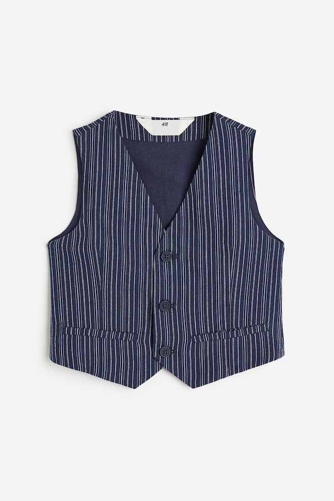 Suit waistcoat - Navy blue/Striped - 1