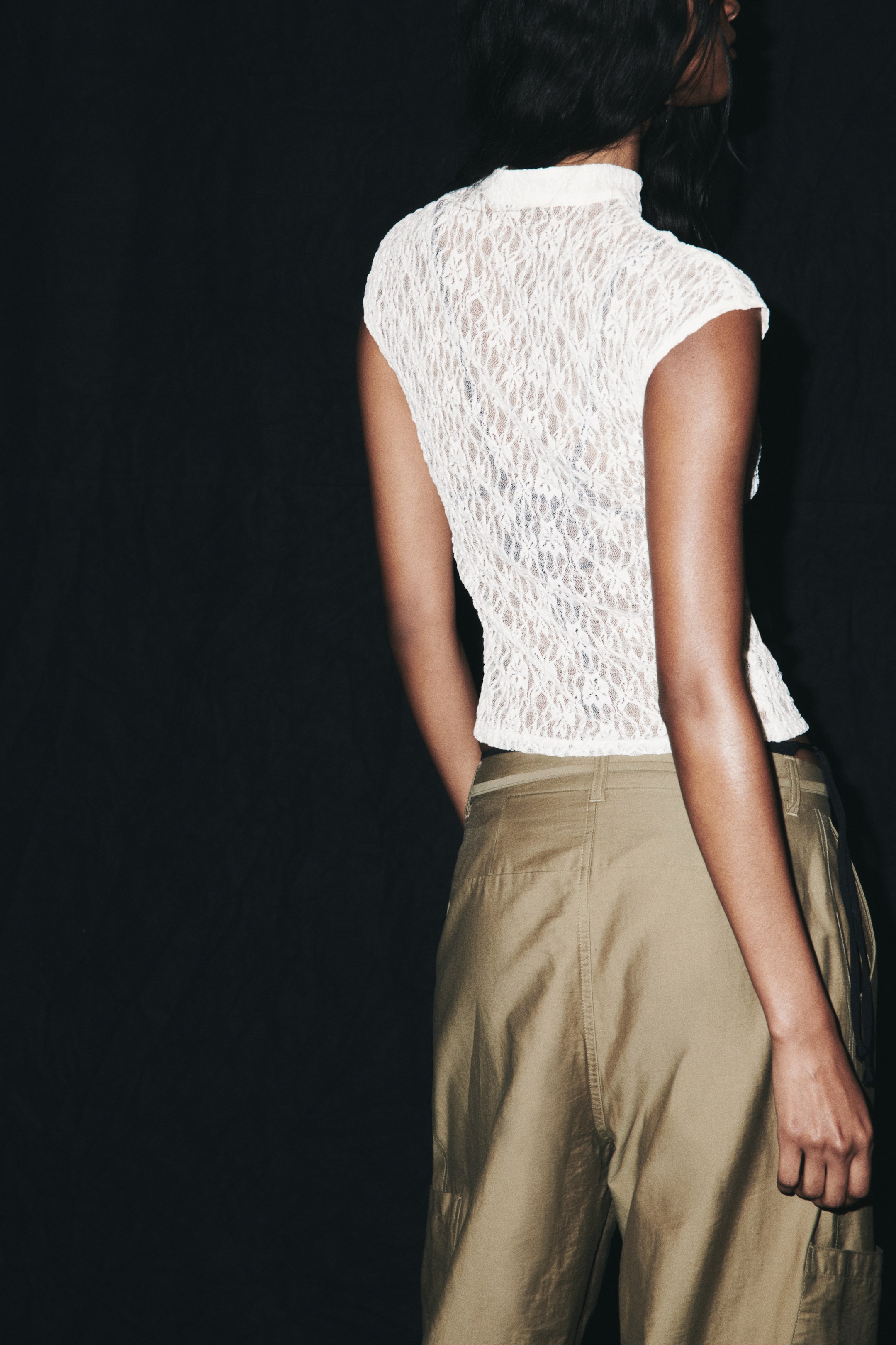 Cap-Sleeved Lace Top