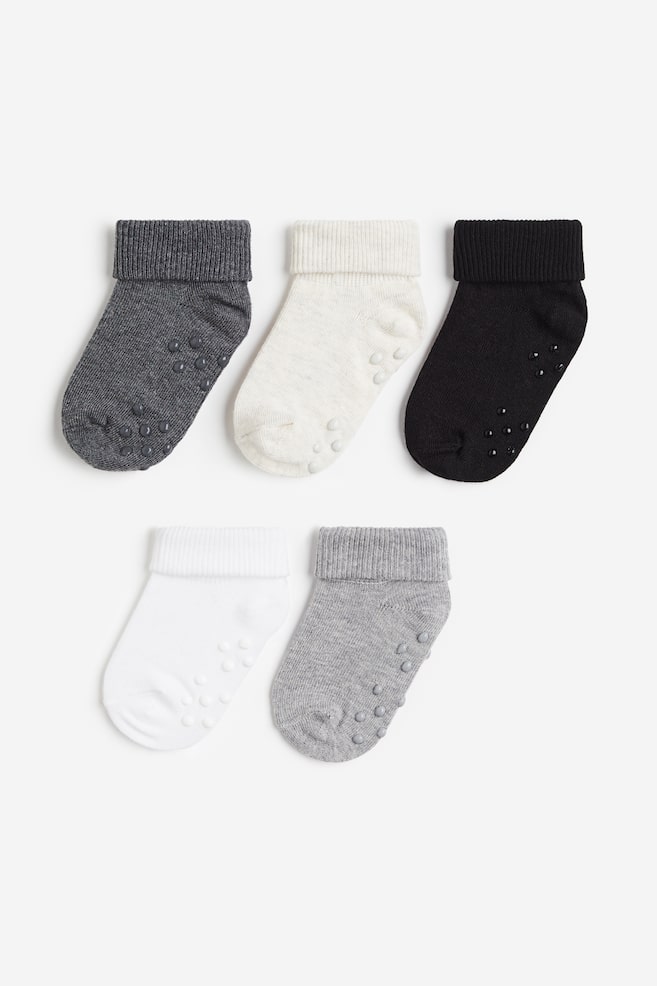 5-pack anti-slip socks - Dark grey/Grey marl/Dark grey/Black/Brown/Beige/Sage green/Cream/Grey marl/dc/dc/dc/dc/dc/dc/dc/dc/dc/dc/dc/dc/dc - 1