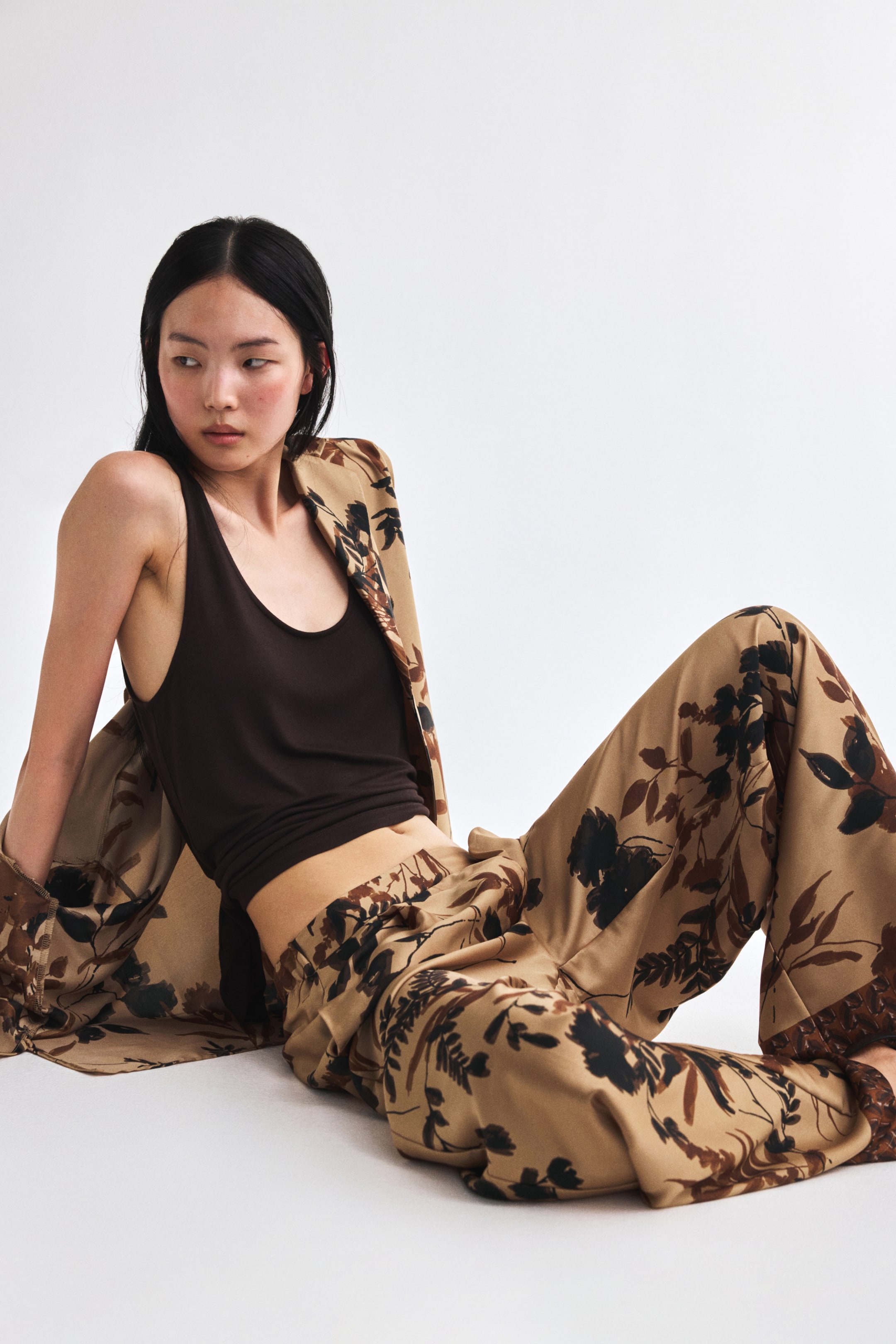 Pleated Satin Twill Pants