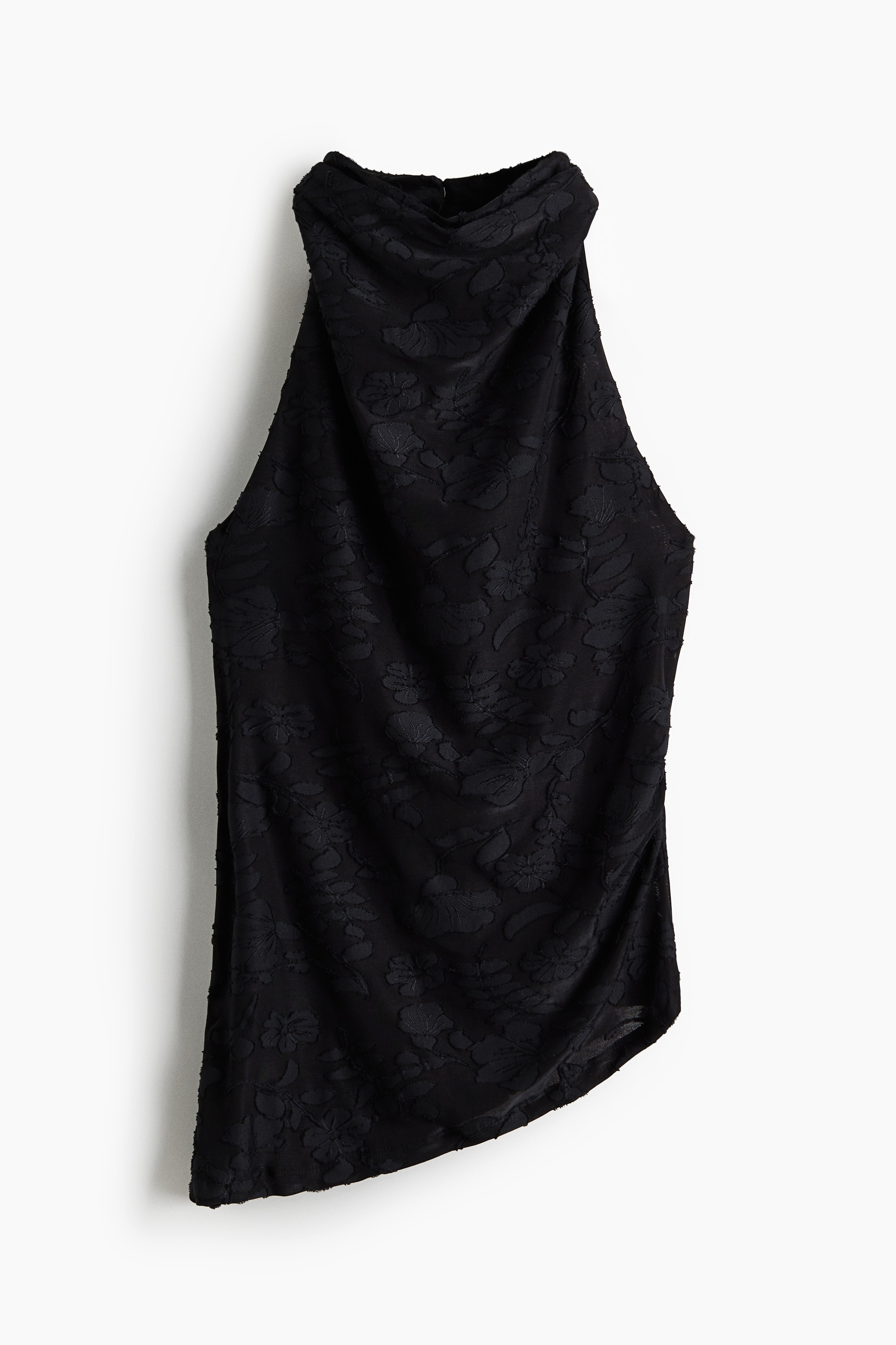 Top cu bretea la gât - Negru/Alb