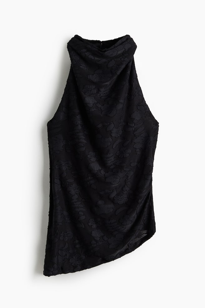 Halterneck Top - Black - 1