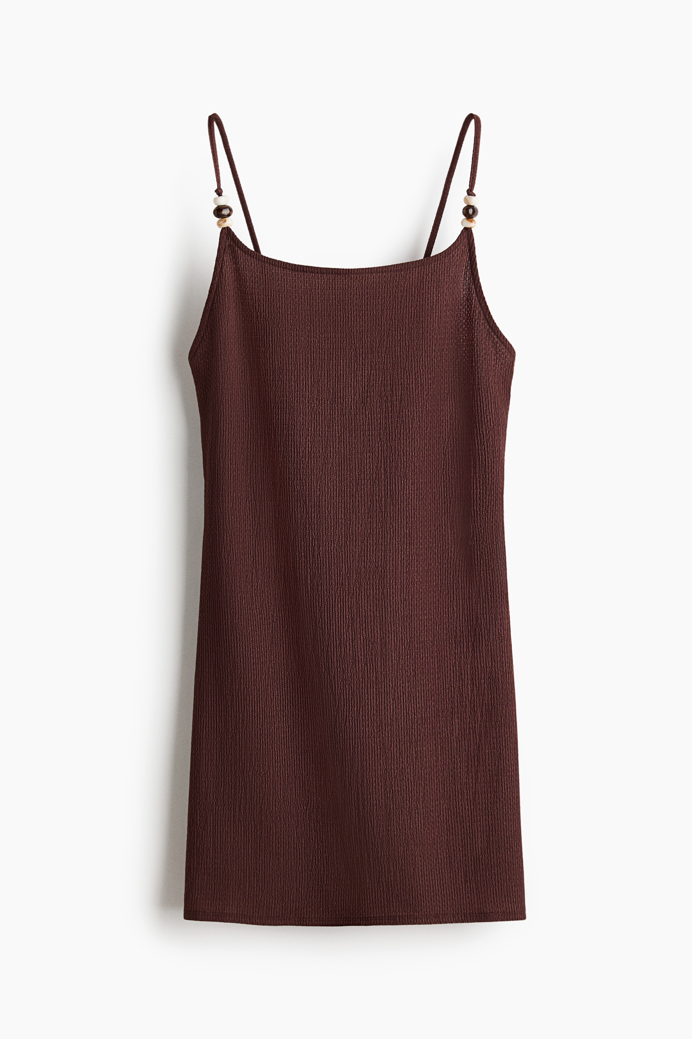 Textured Beach Dress - Dark brown