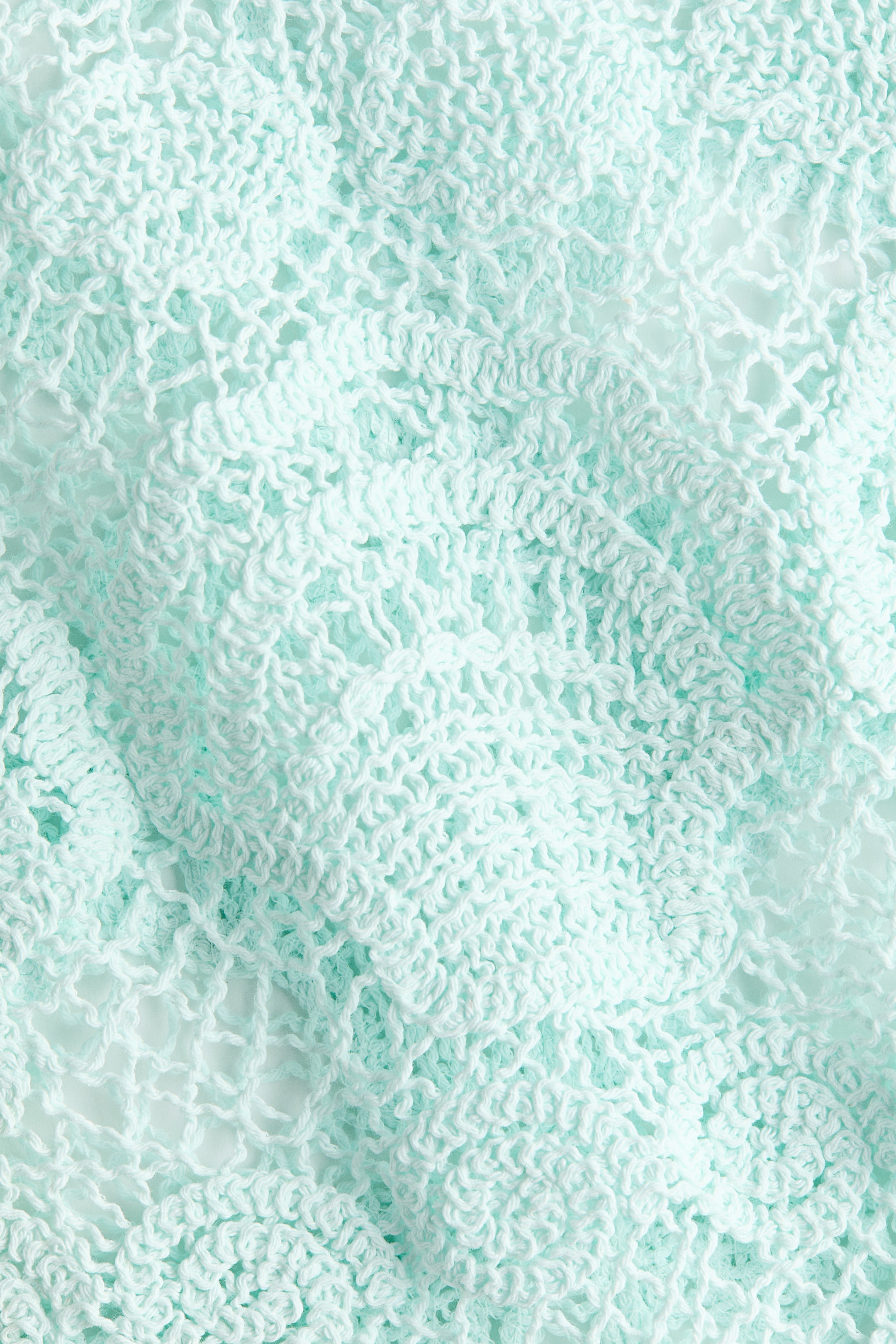 Motif-Detail Crochet-Look Top