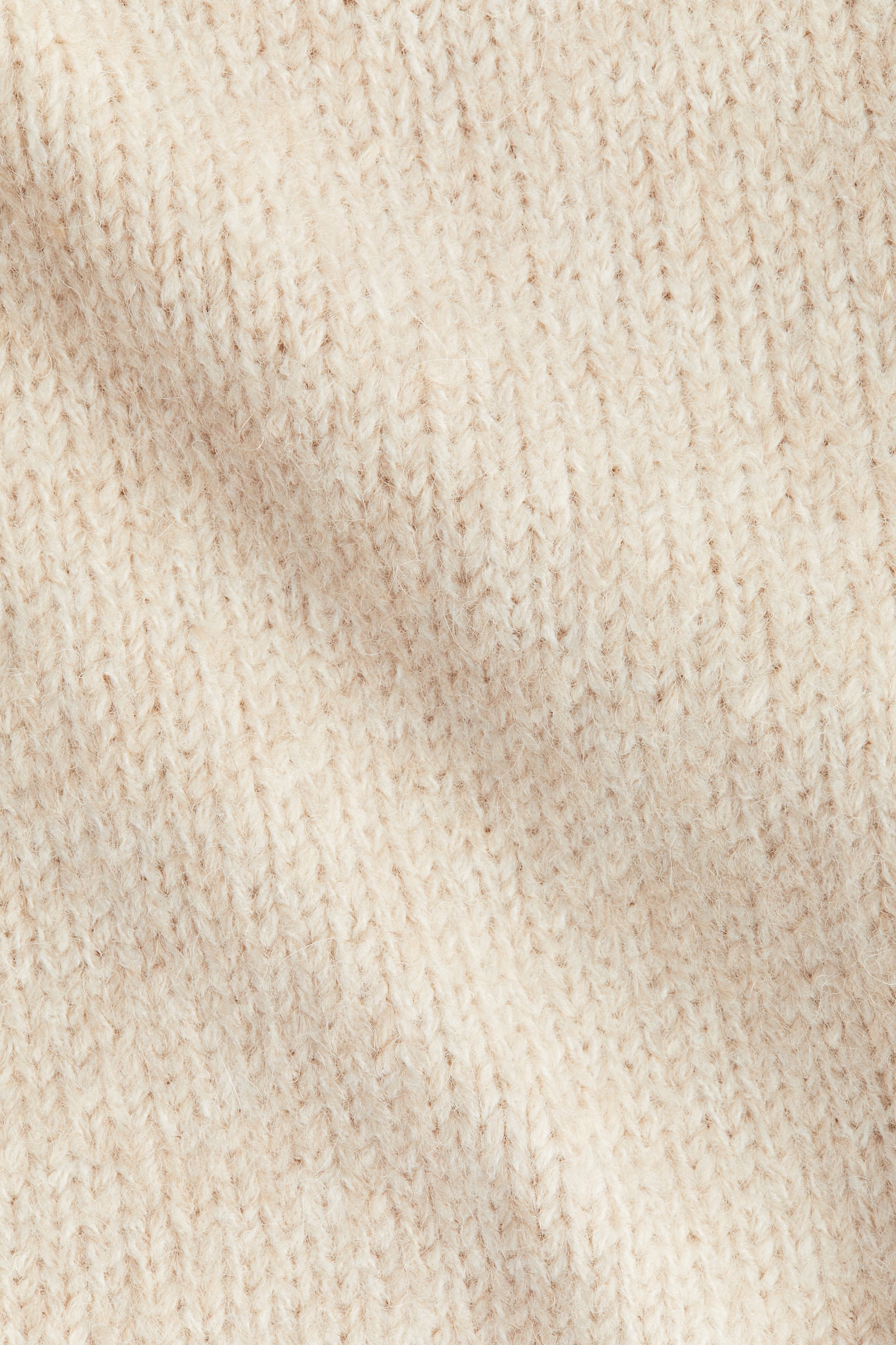 Trøje med turtleneck - Lys beige/Støvet blåmeleret - 4