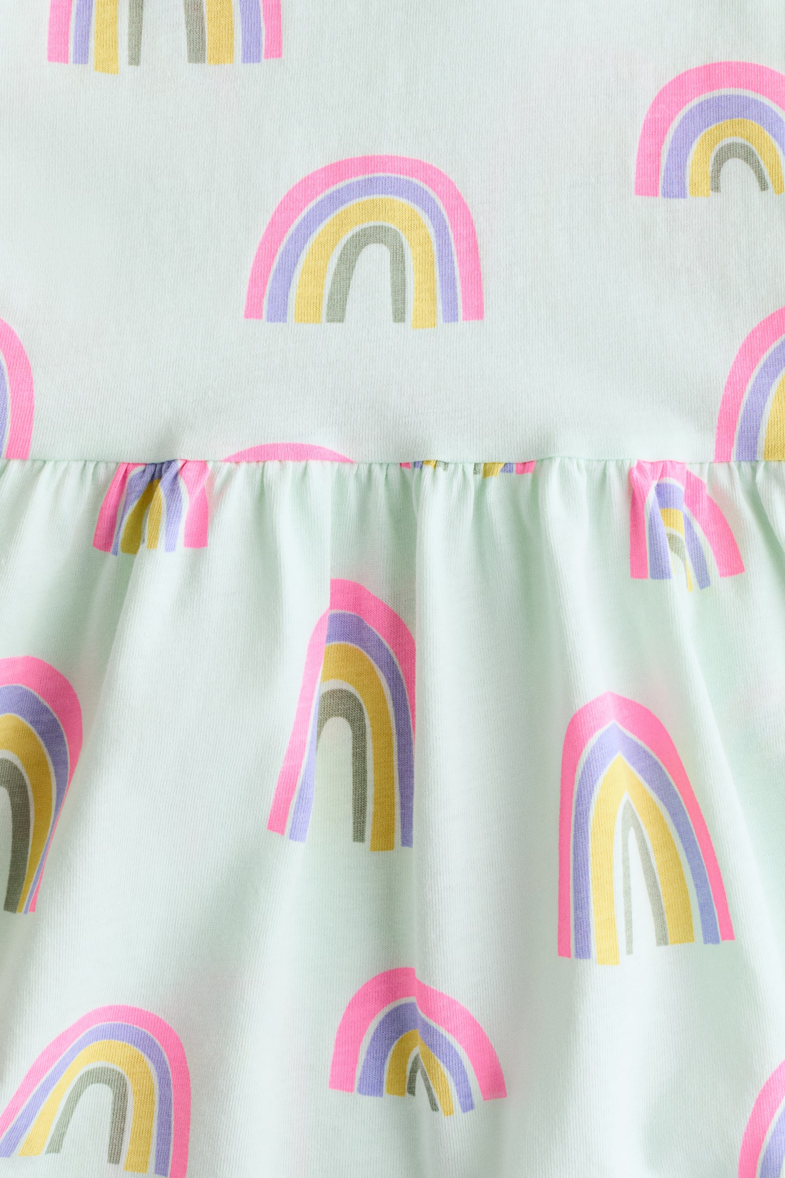 Robe à motif en coton - Vert clair/arcs-en-ciel/Crème/cœurs/Bleu clair/papillons/Jaune clair/Hello Sun/Rose clair/cygnes/Rose clair/nœuds/Vert clair/cœurs/Blanc/cœurs/Beige/imprimé léopard/Bleu clair/boucles/Jaune/citrons/Blanc/sucettes - 2