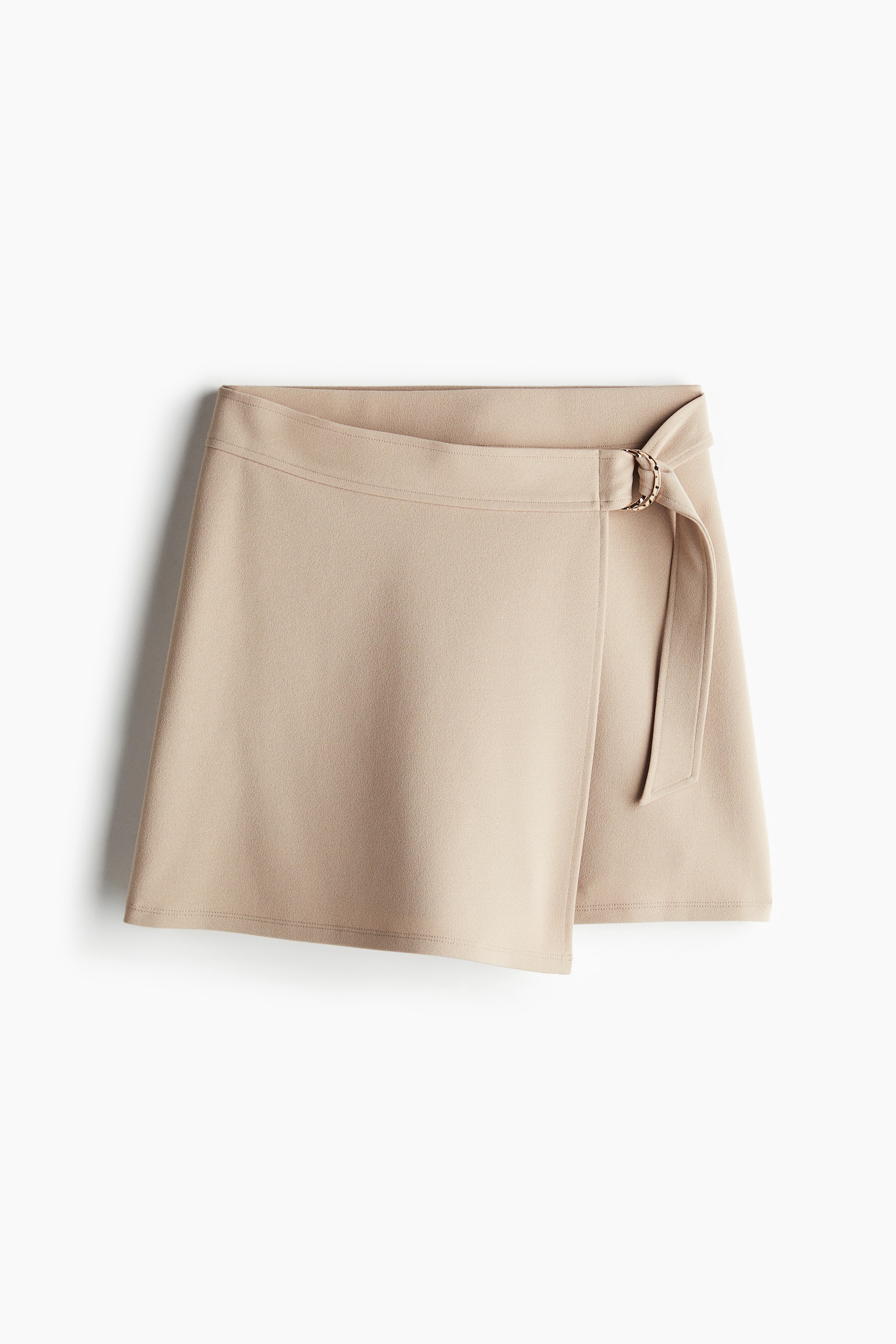 Jersey wrap skort - Beige/Mörk khakigrön - 2