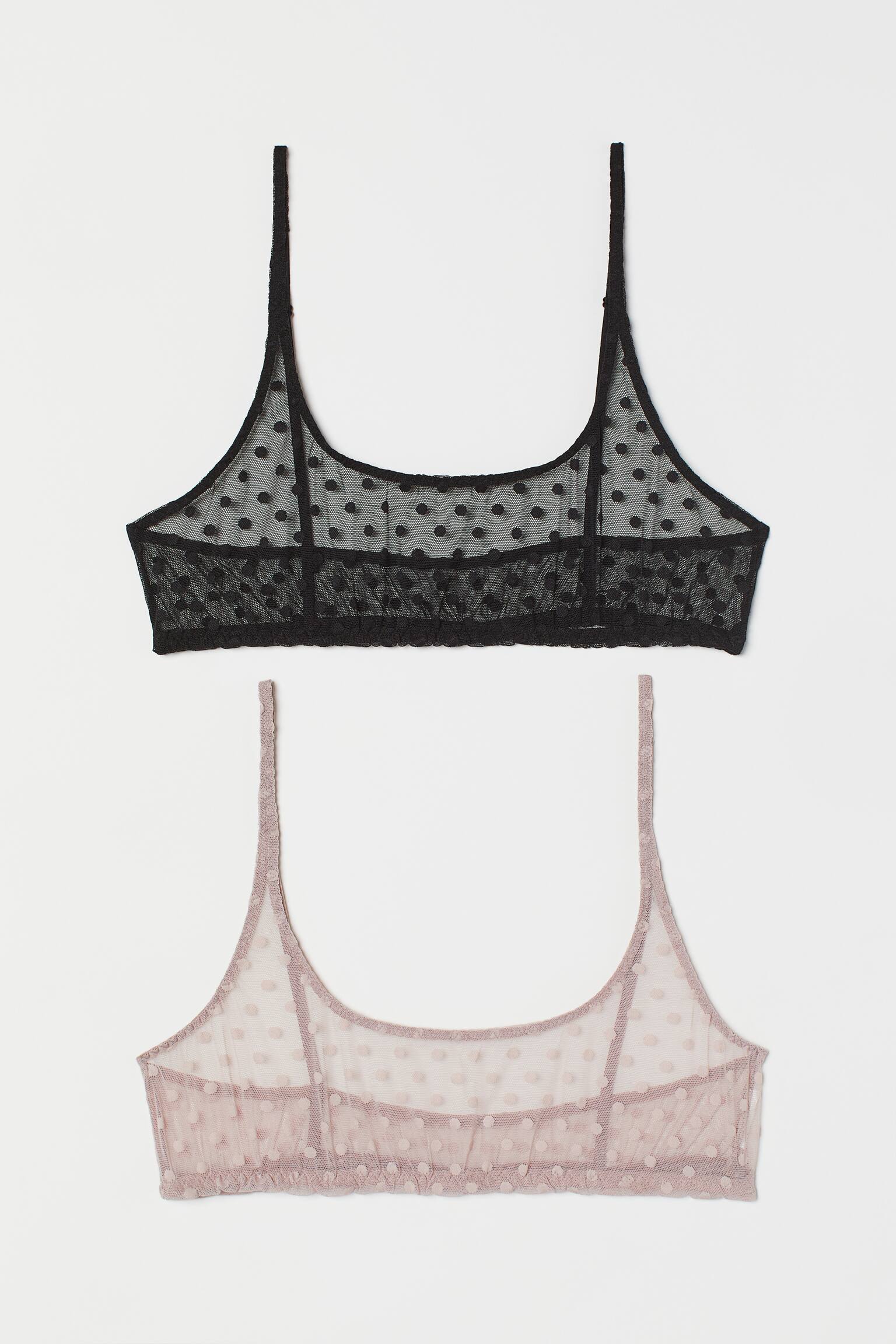 Reggiseno in mesh con ricami - nero - Taglie forti - Donna - 22.00€ - Kiabi