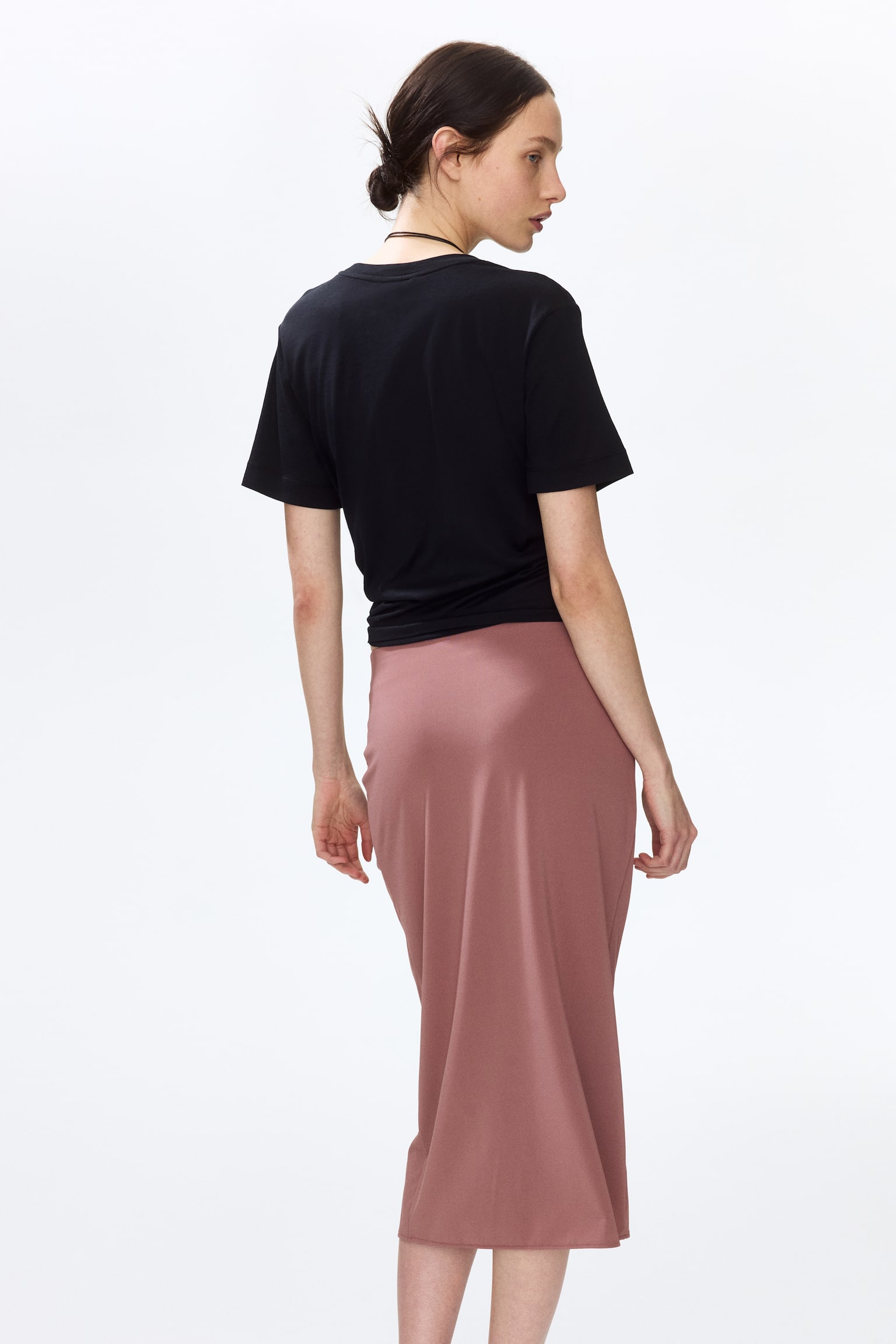 Jupe en jersey à effet drapé - Rose ancien foncé - 4