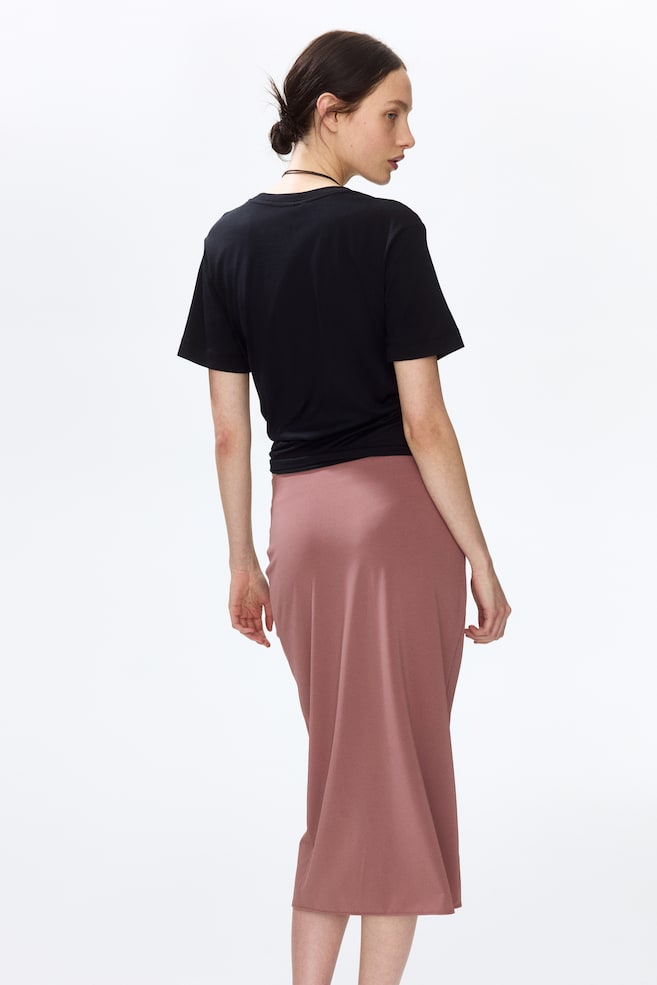 Draped Jersey Skirt - Dark dusty pink/Dark brown - 4
