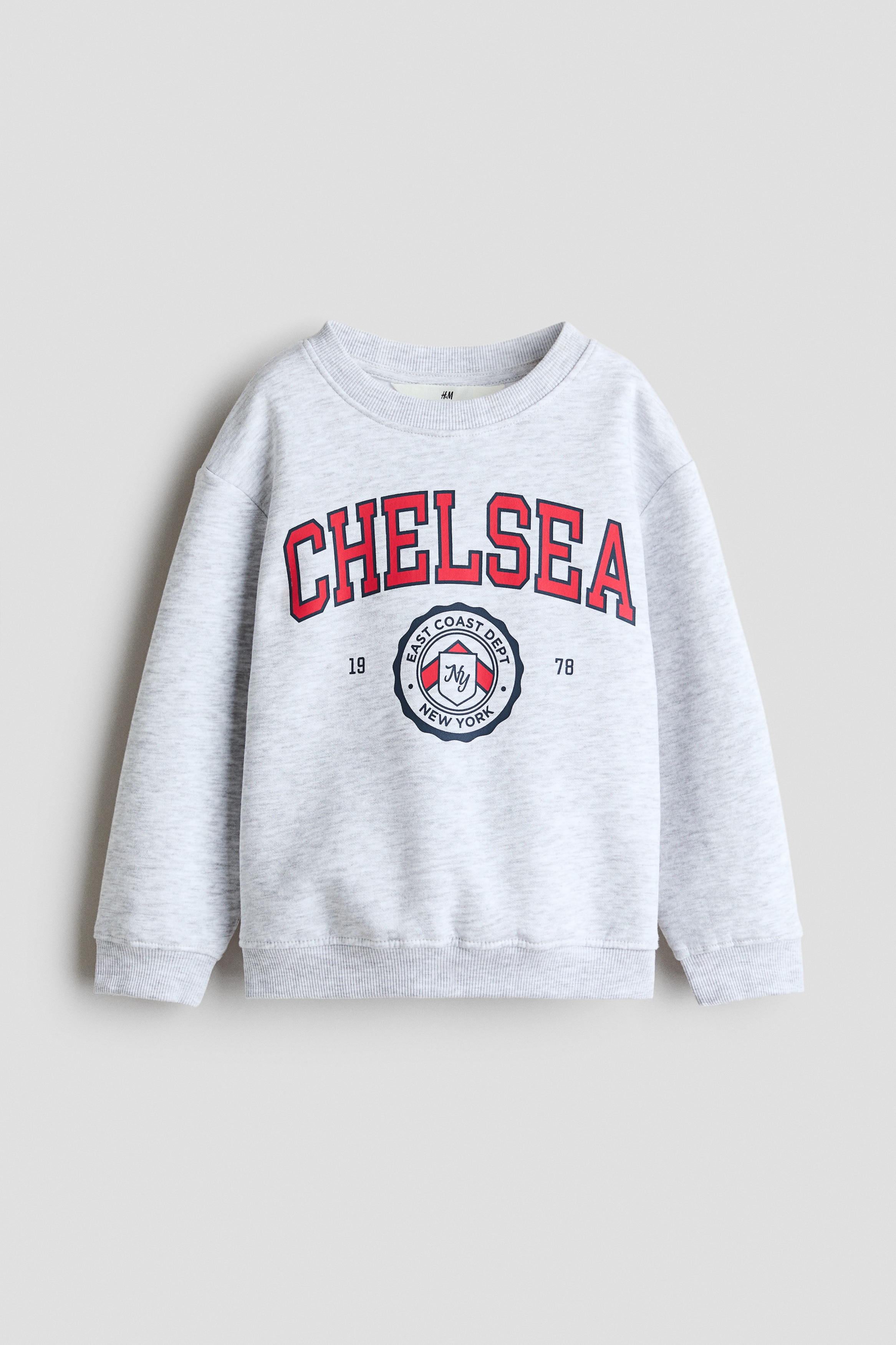Printed brushed-inside sweatshirt - Light grey marl/Chelsea/Cream/New York Diner/Beige/Dinosaurs