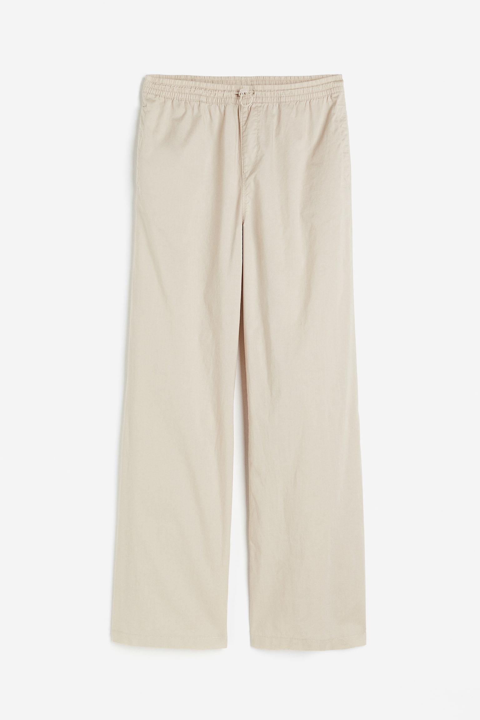 Poplin Pull On Pants - Light beige