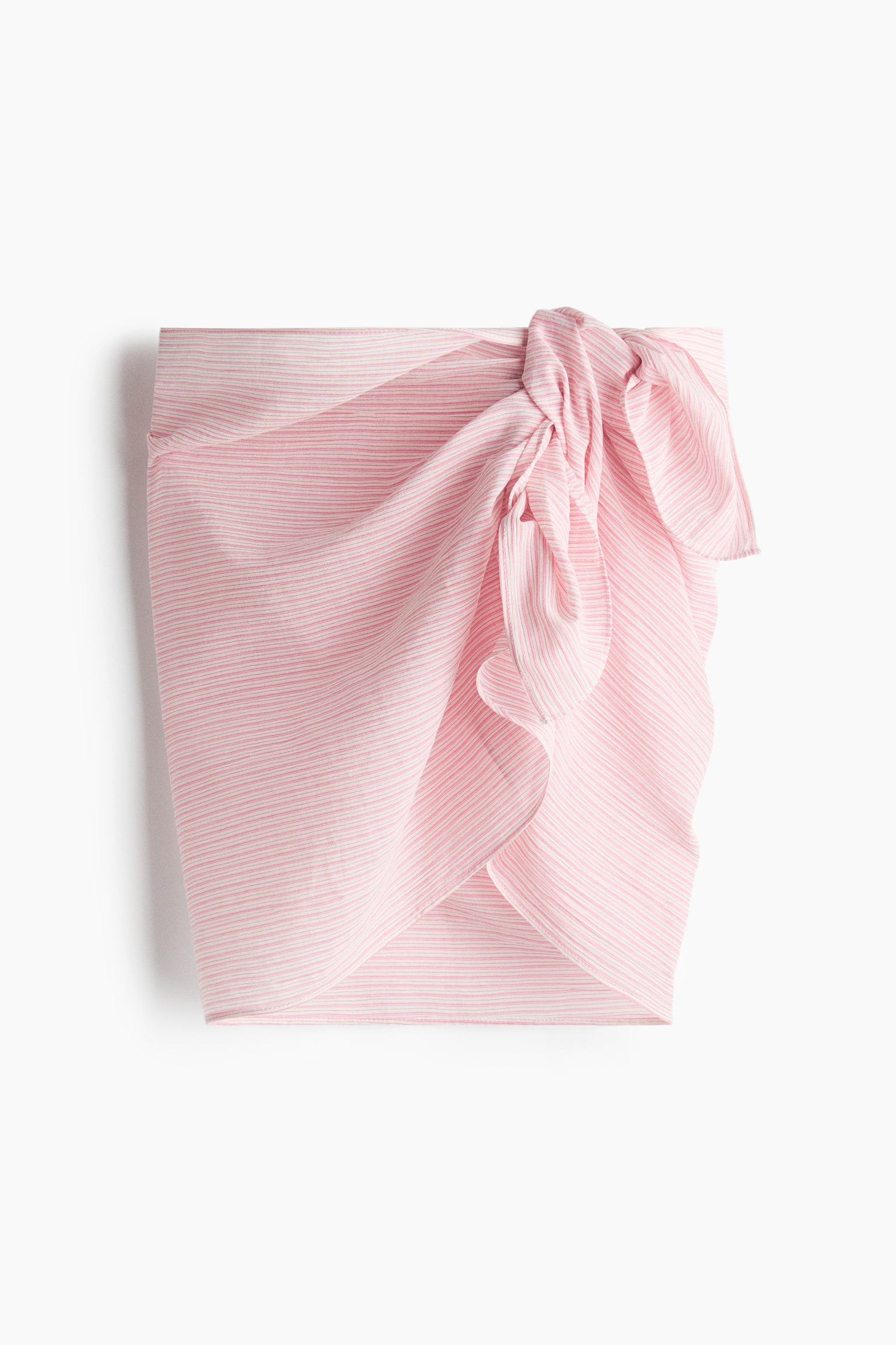 Bawełniany sarong mini - Różowy/Paski/Jasnoturkusowy/Paski - 1