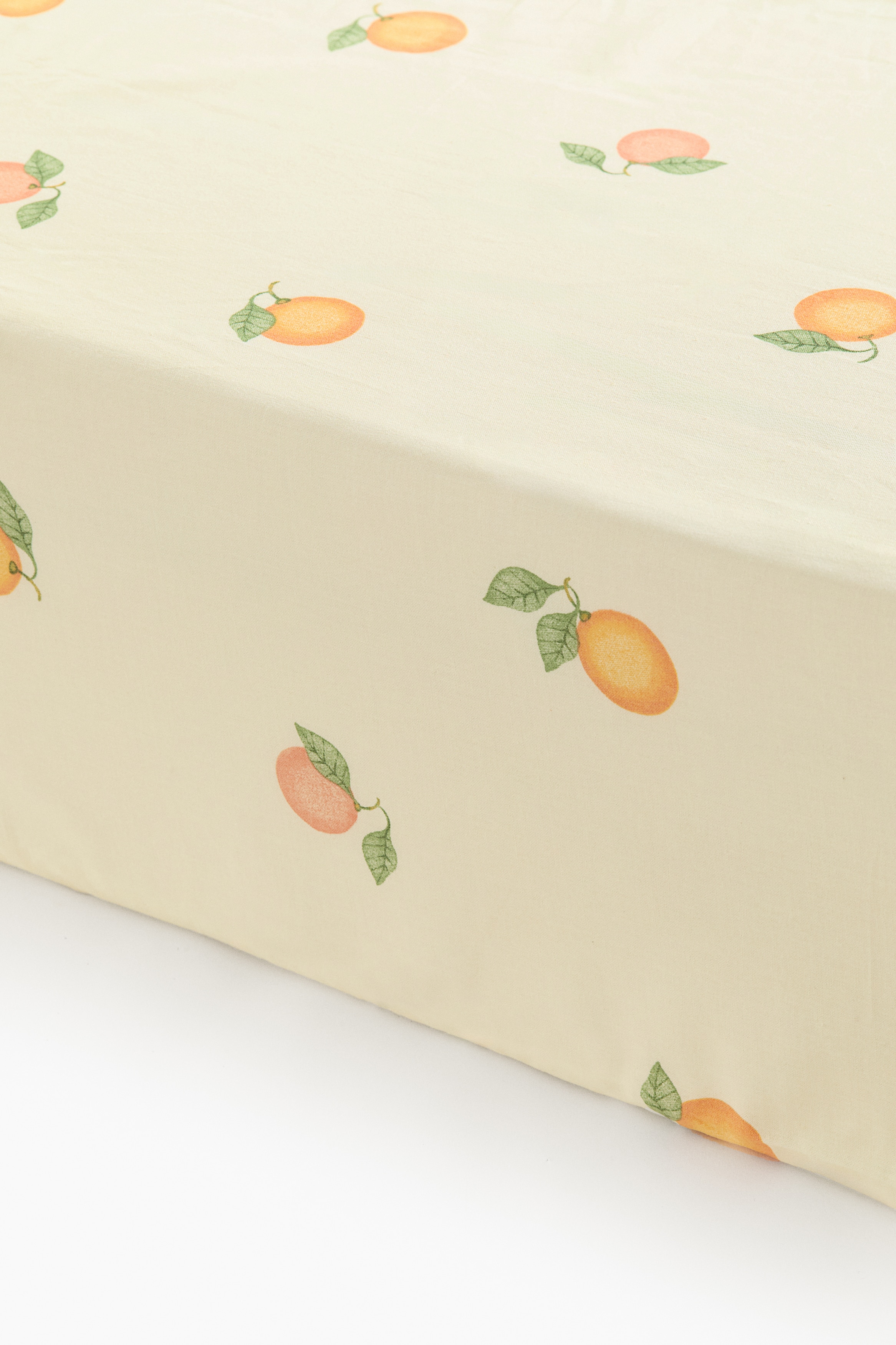 Patterned Cotton Fitted Sheet - Light yellow/oranges/Light green/vehicles/Pink/fruit/White/hearts/Green/dinosaurs/Green/clover/Light beige/dinosaurs/White/dotted