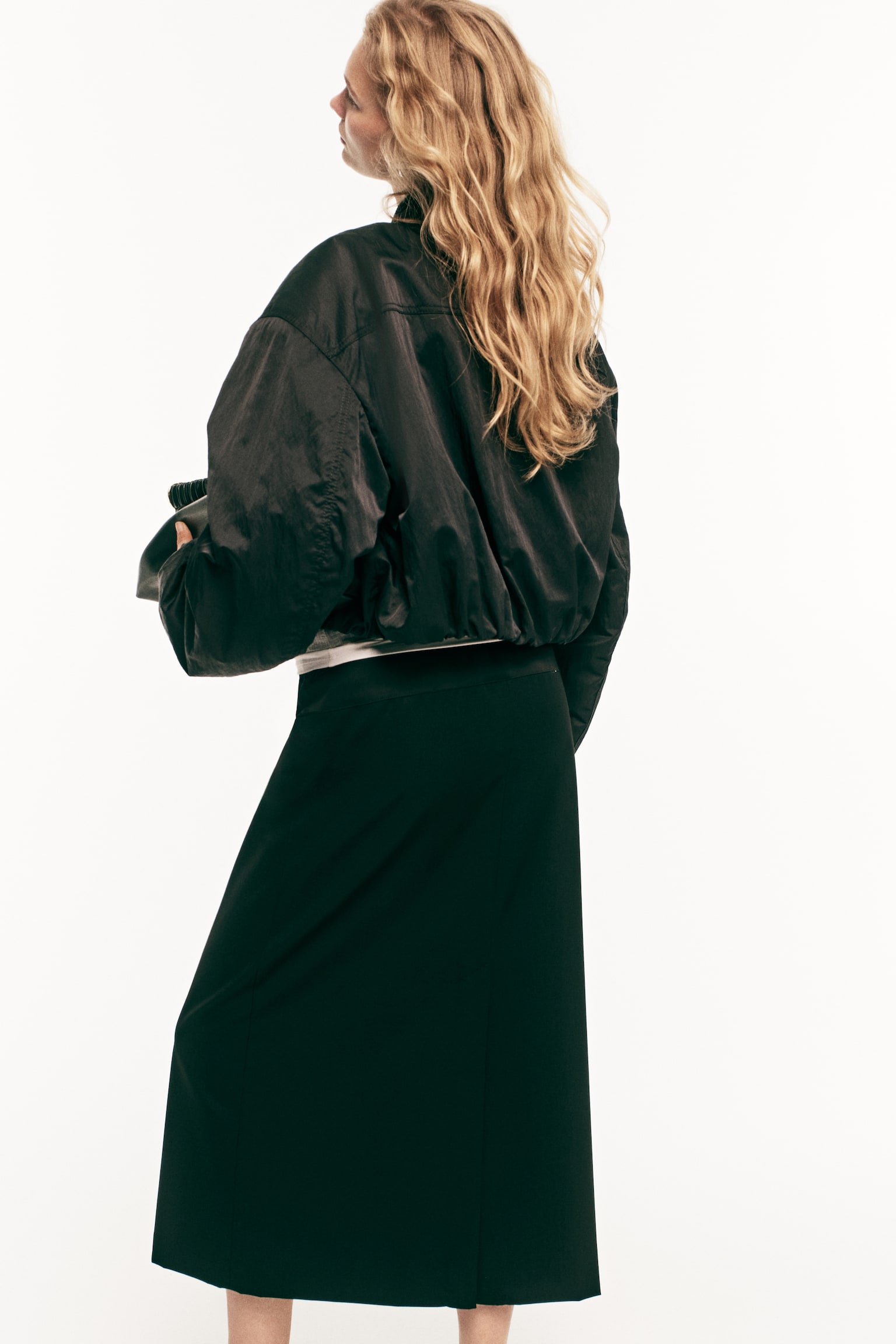 Wool-blend skirt - Black - 3