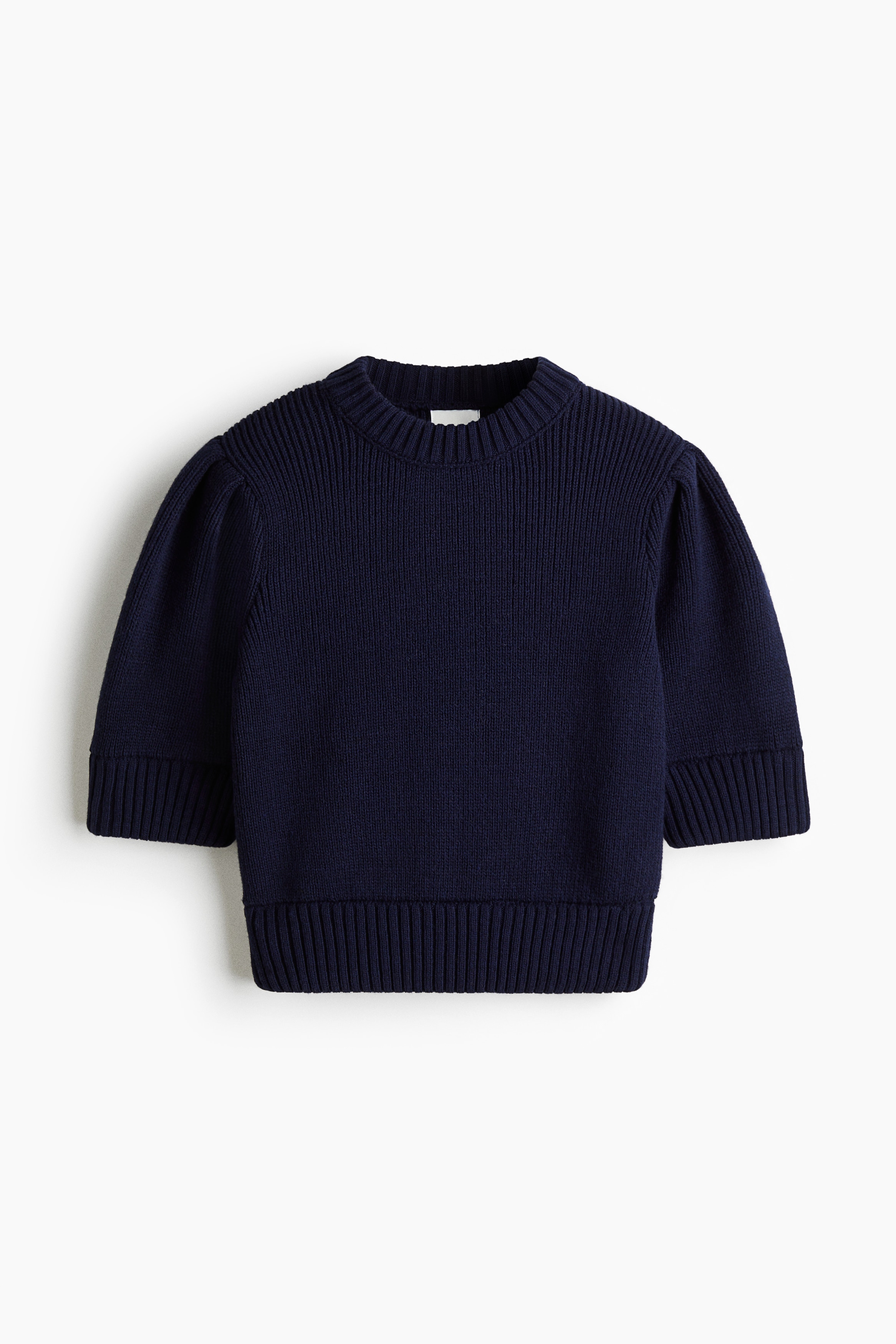 Rib-knit top - Navy blue | H&M