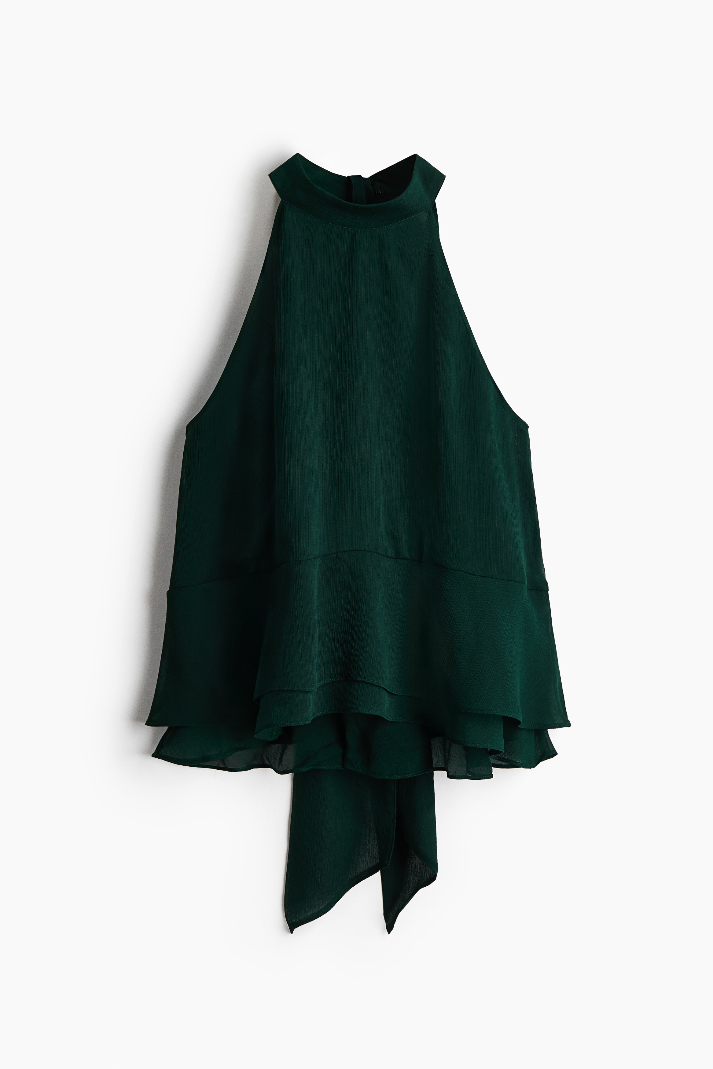 Halterneck Top - Dark green/Black/patterned