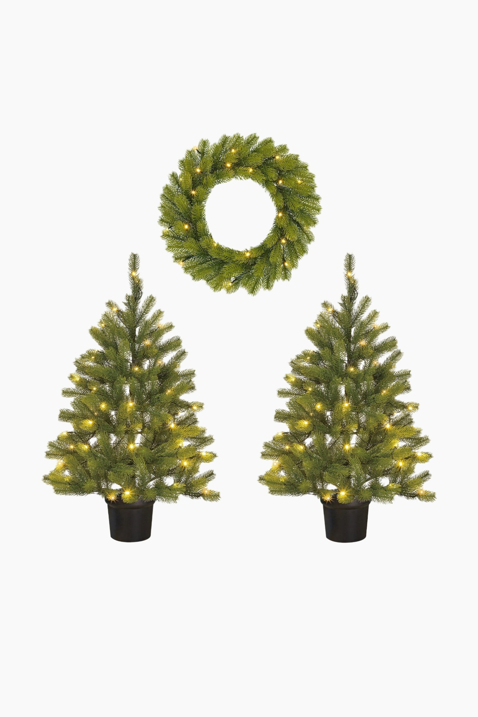 Kunstkerstboompjes Met Krans - Groen