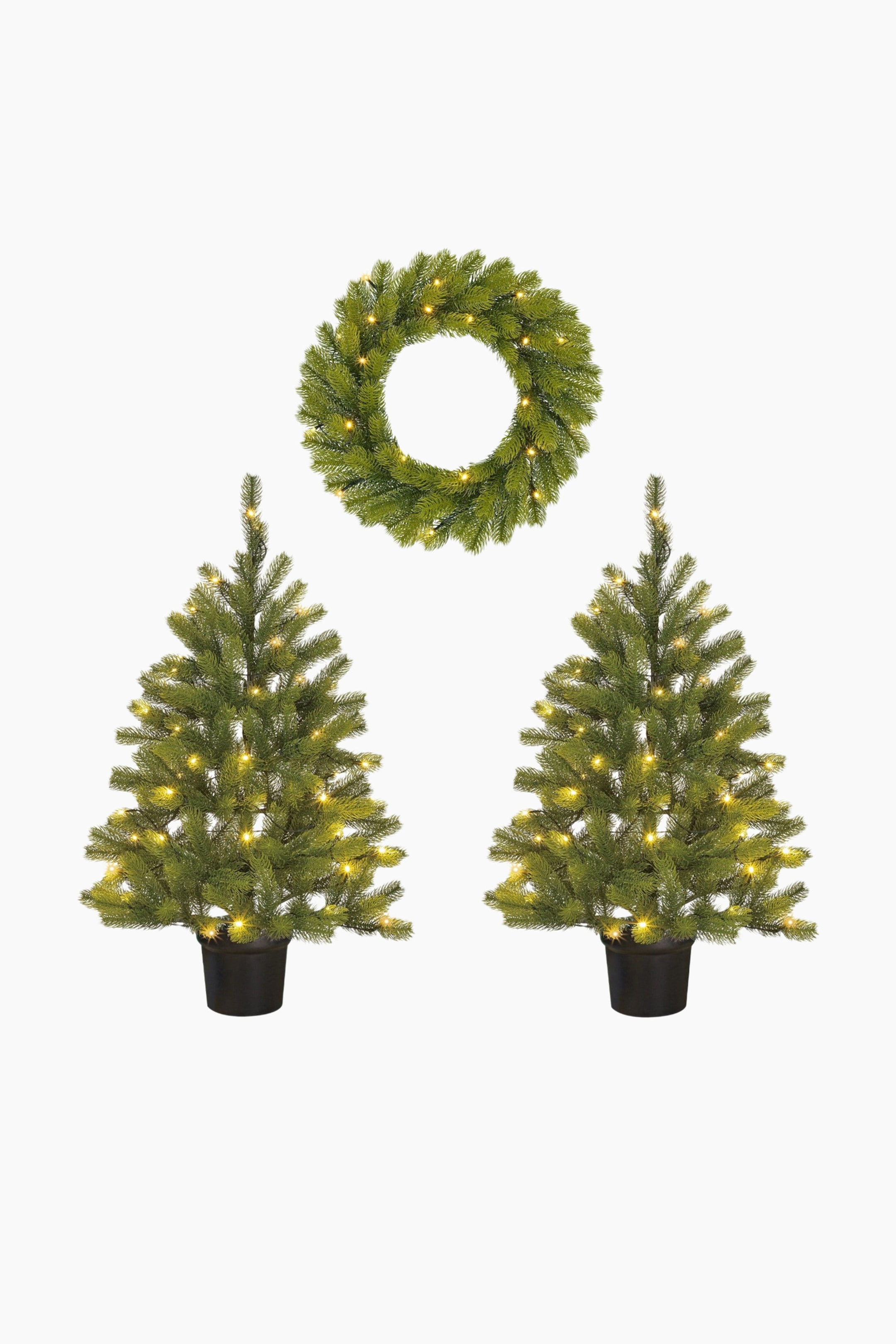 Größeres Bild ansehen: Kleine Künstliche Weihnachtsbäume Mit Kranz - Grün - Black Box Trees | H&M DE 1