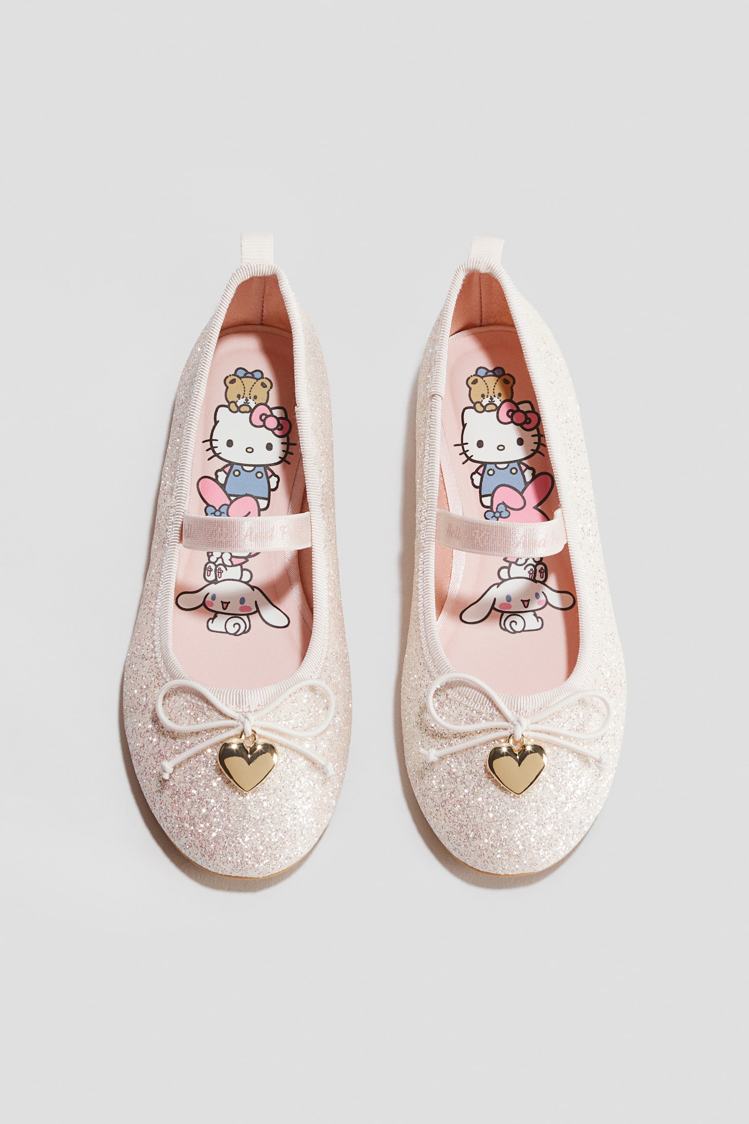 Glittery Ballet Flats - Powder pink/Sanrio