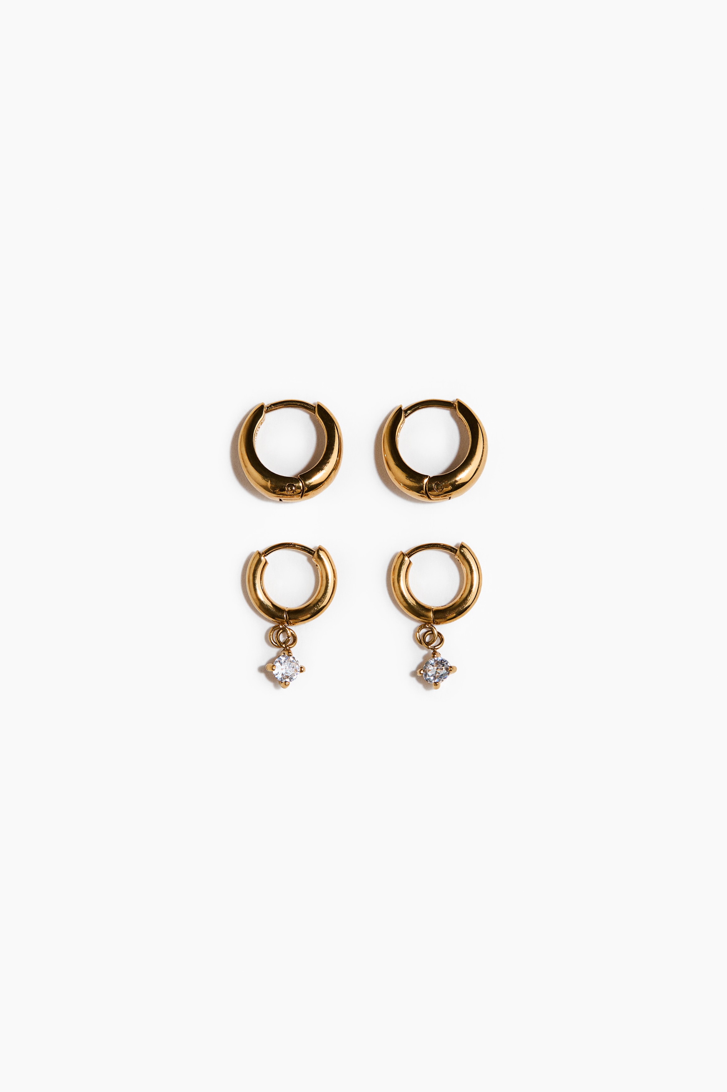 2 pairs waterproof earrings - Gold-coloured