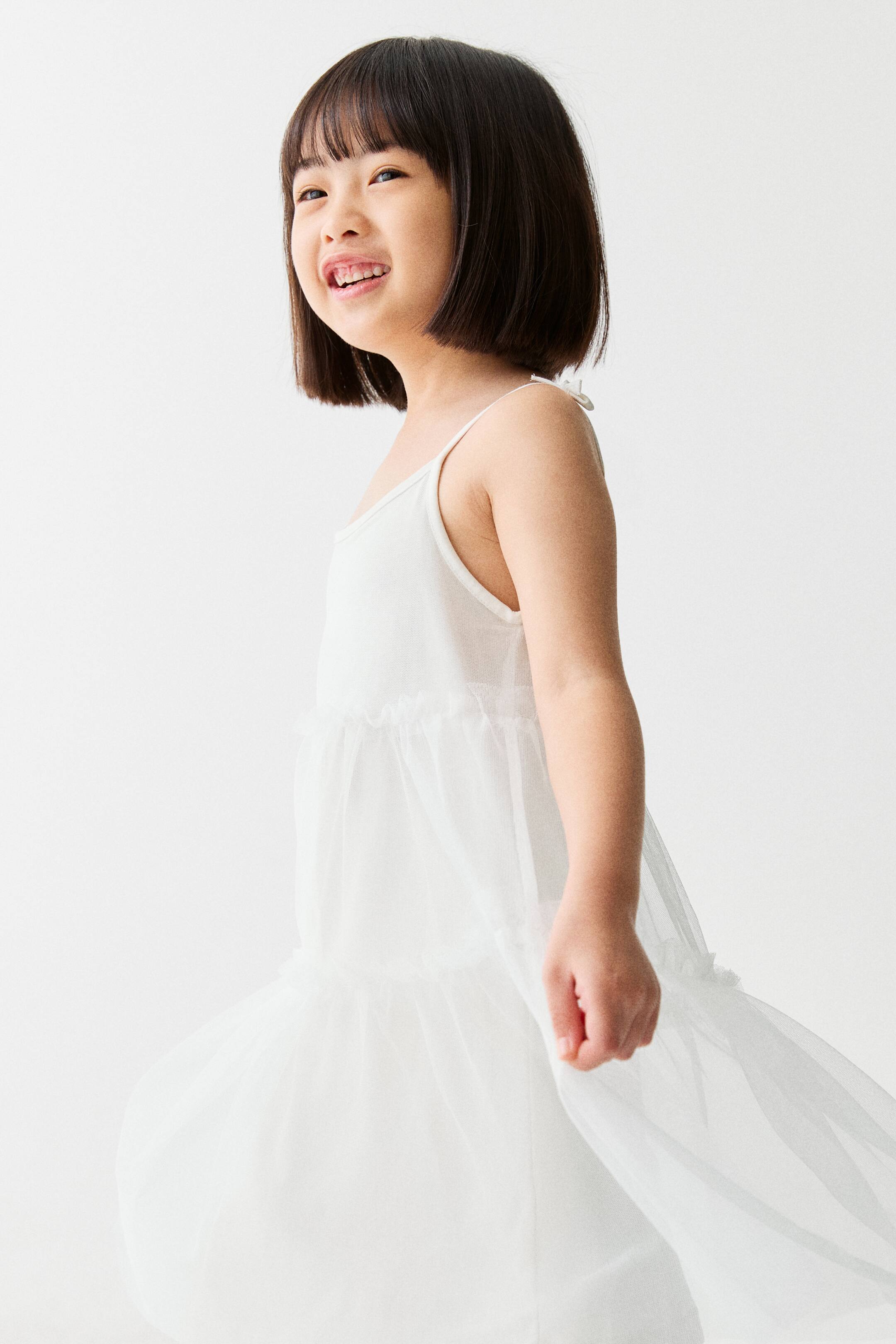 查看大圖: 薄紗裙洋裝 - 白色 - Kids | H&M HK 2