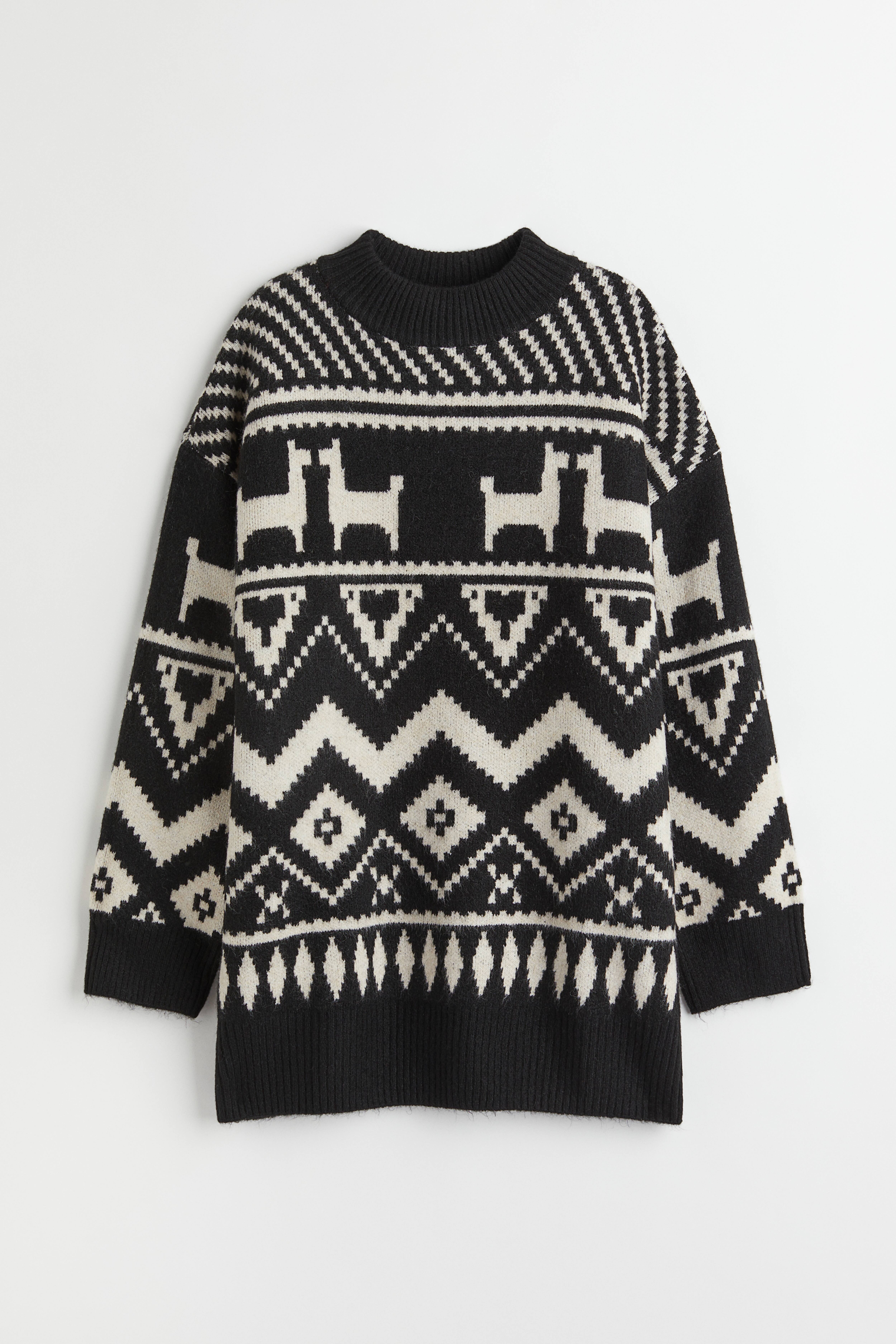 H&M 2024 Oversized Jacquard knit Sweater