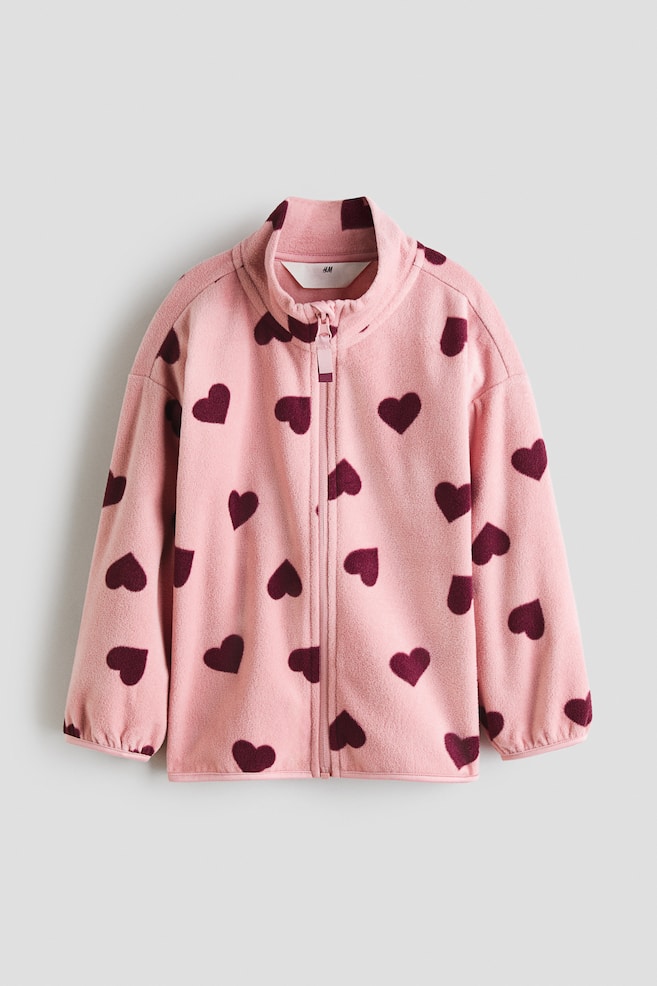 Patterned Fleece Jacket - Light dusty pink/hearts/Taupe/leopard print/Cream/floral - 1