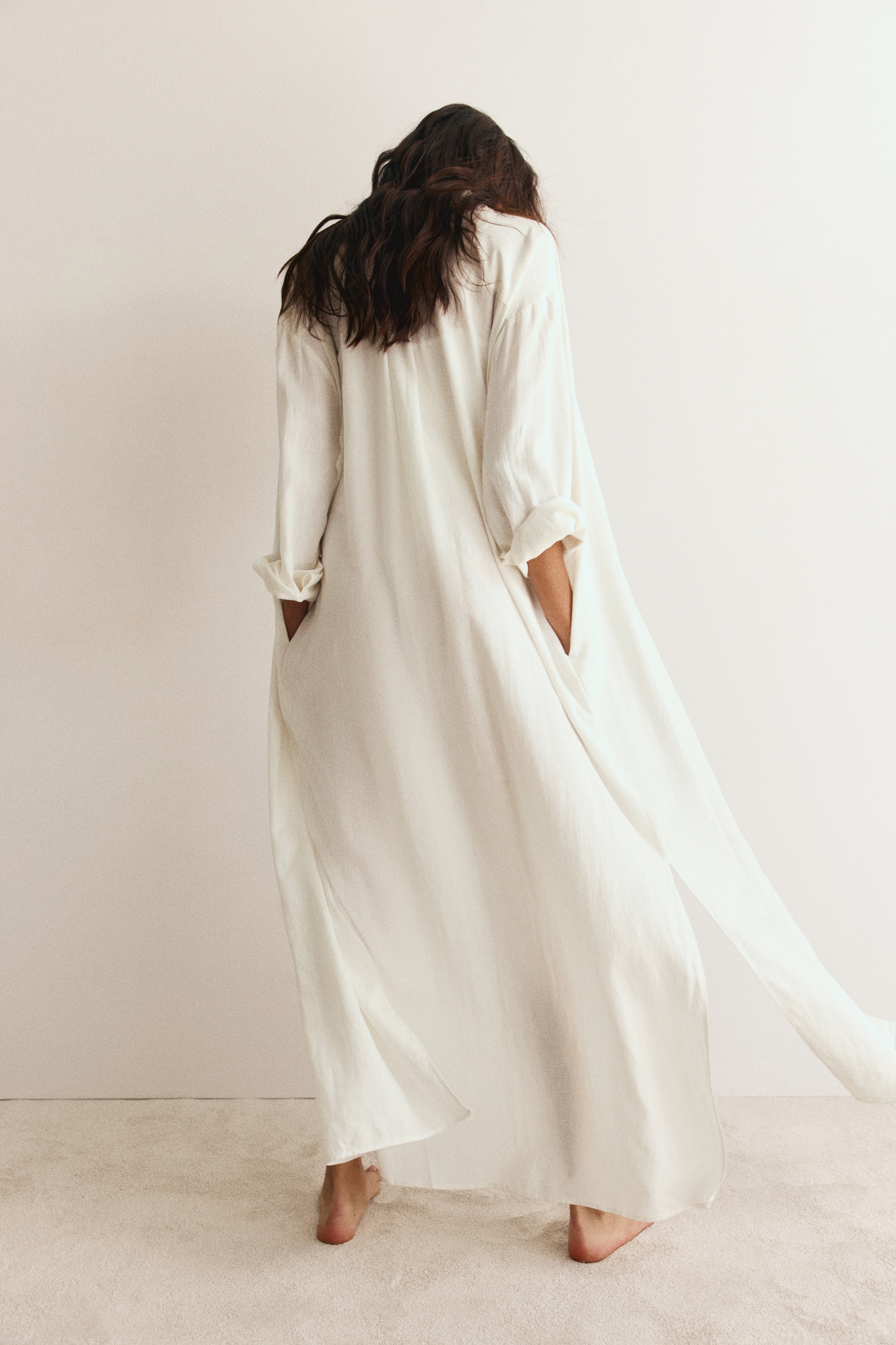 Linen-Blend Shirt Dress thumbnail 5