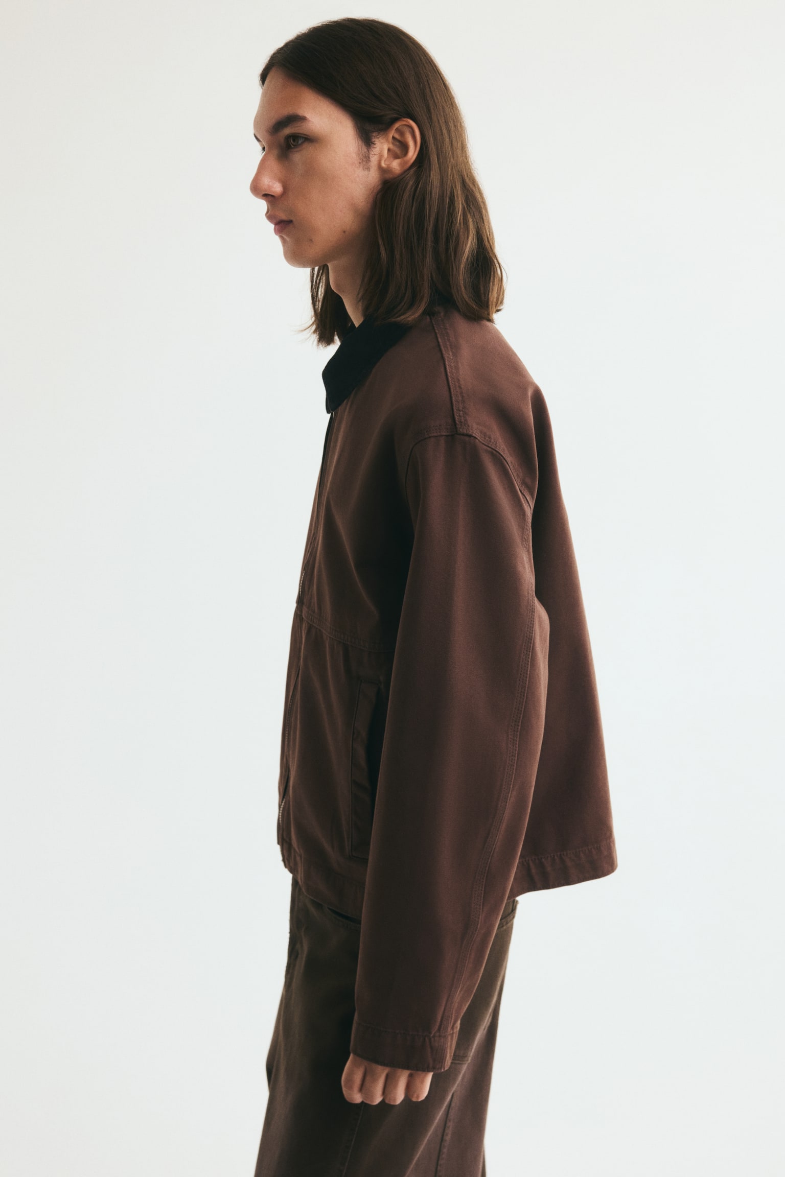 Мужская куртка H&M Workwear, цвет: Тёмный коричневый — фото 6