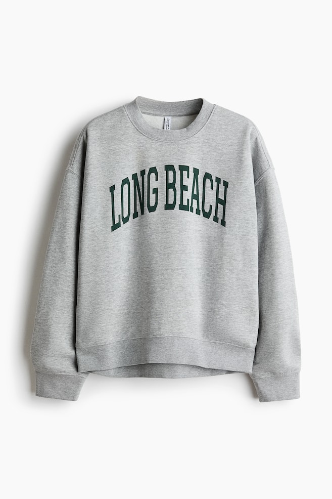 Sweatshirt mit Motivprint - Graumeliert/Long Beach/Marineblau - 1
