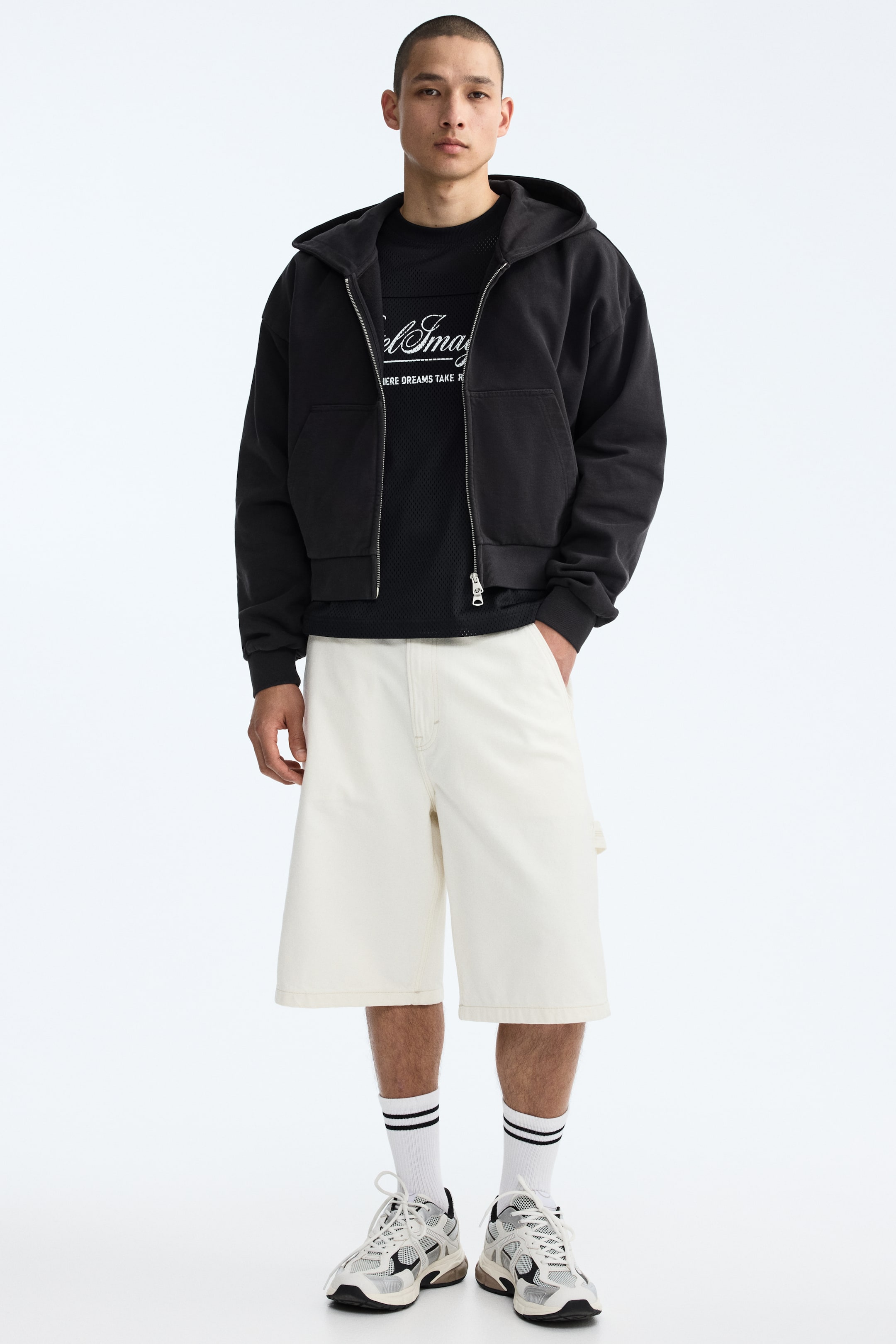 Oversized Printed Mesh T-Shirt