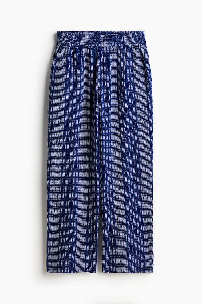 Pantalón paper bag - Azul oscuro/Rayas blancas/Verde caqui - 1