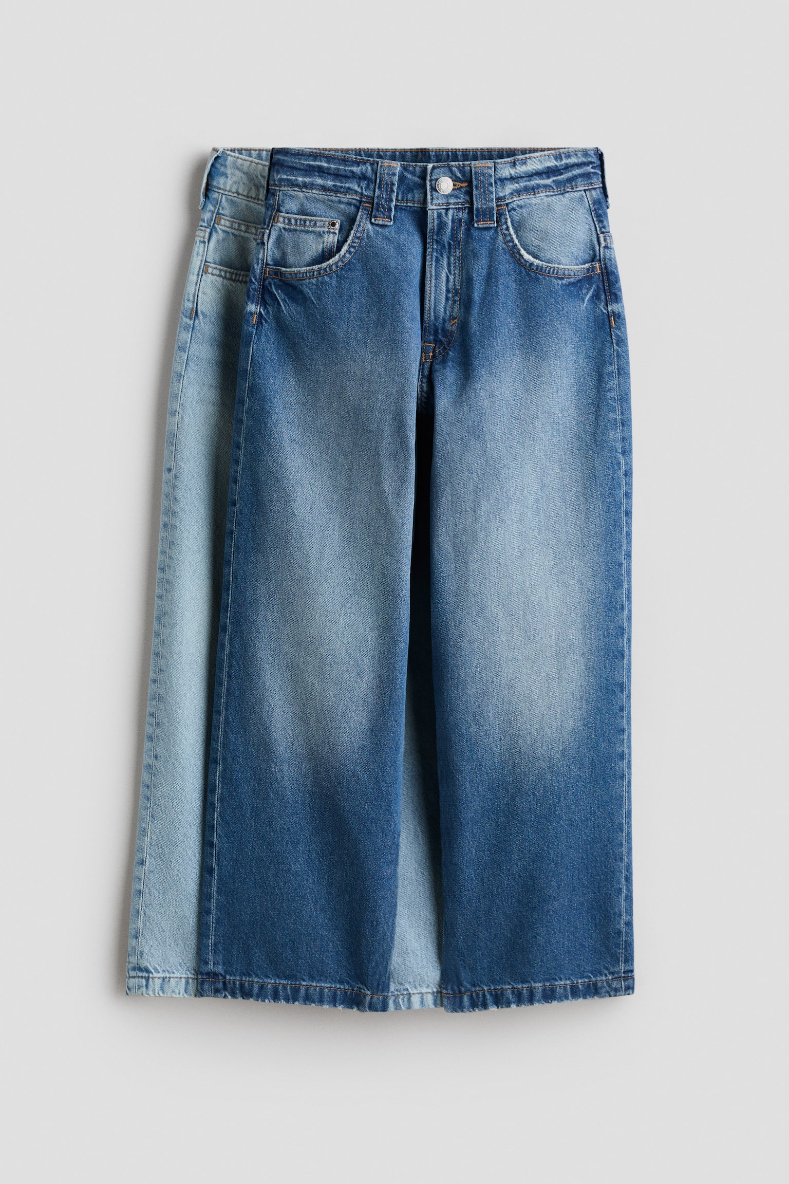 2-pack Baggy Fit Jeans - Light denim blue/Denim blue/Dark denim blue/Denim black/Light denim blue/Denim blue/Light denim blue/Light grey