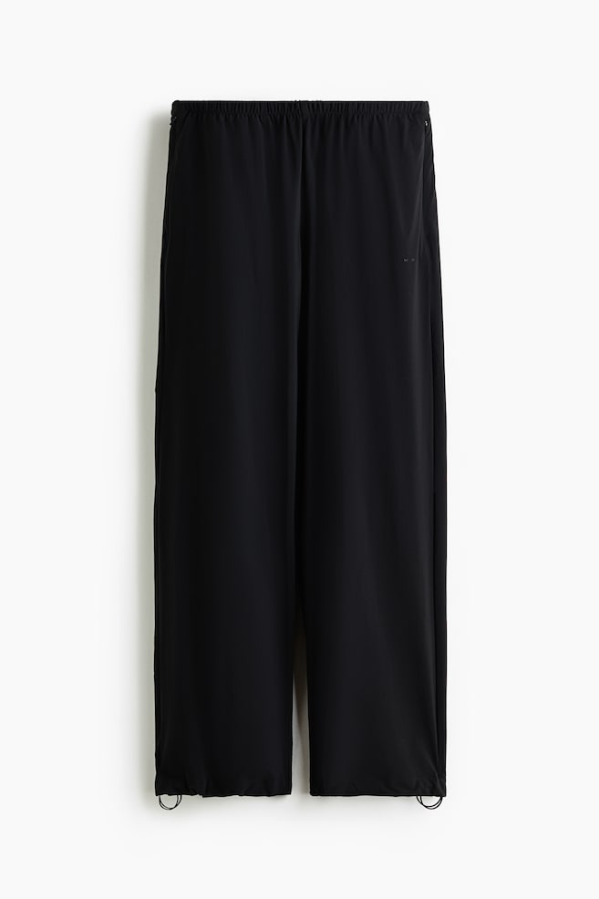 Relaxed Fit Nylon sports track pants - Black/Mountain green - 1