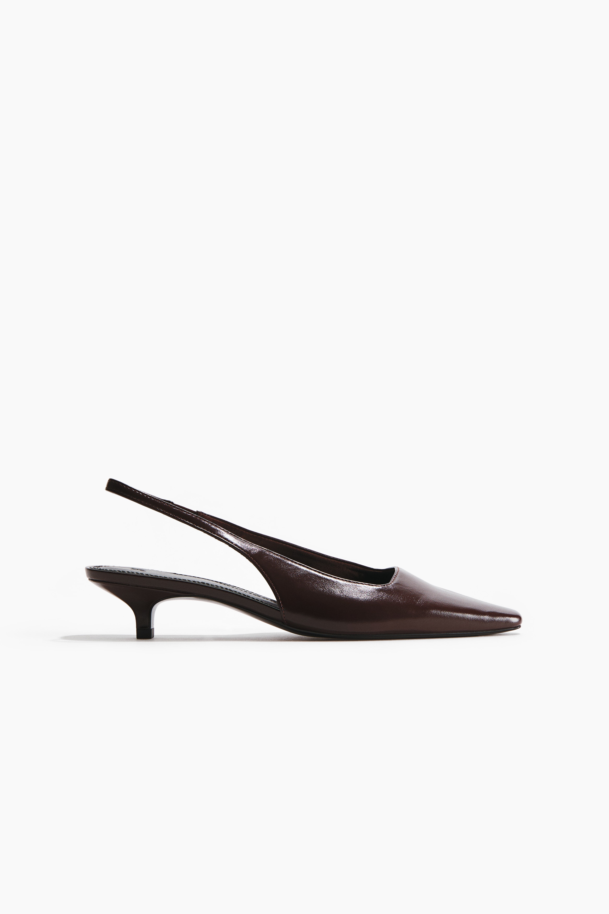 Kitten-heeled slingbacks - Dark brown/Black/Beige