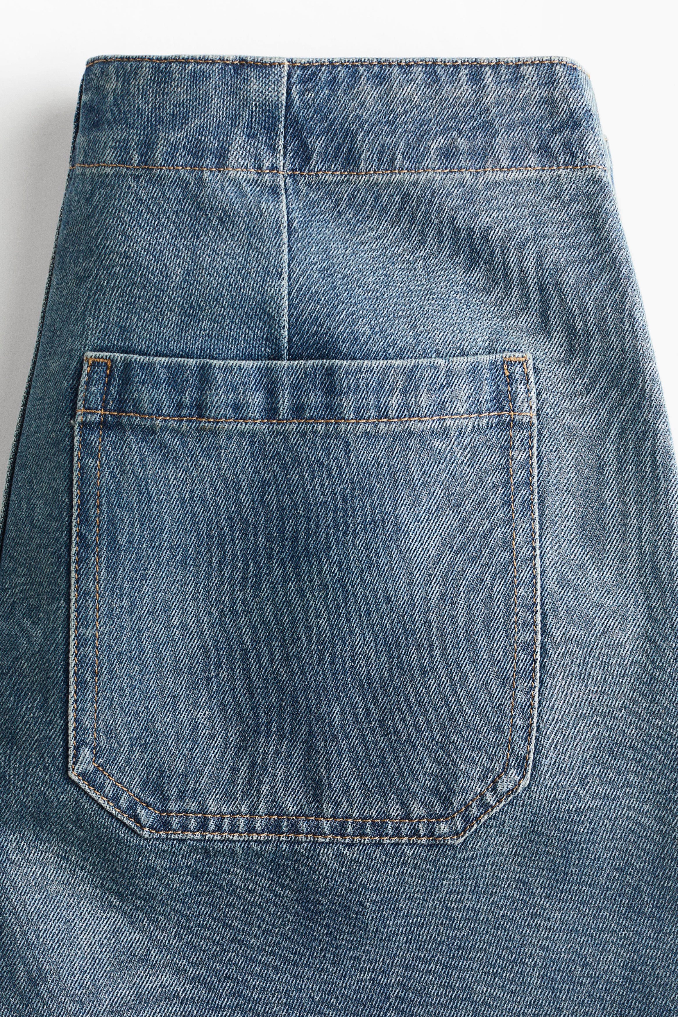Denim lace-up mini skirt