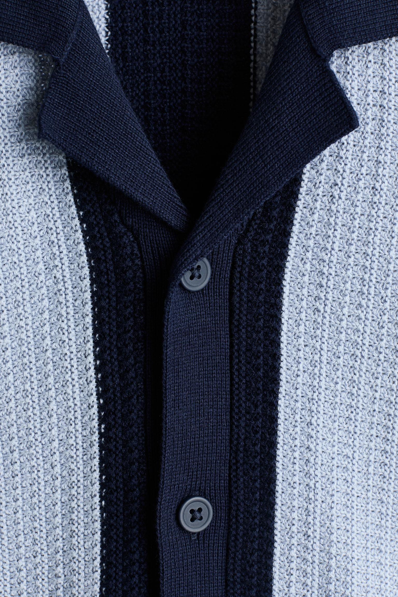Детская рубашка H&M Textured-Knit Resort, цвет: Тёмно-синий — фото 5