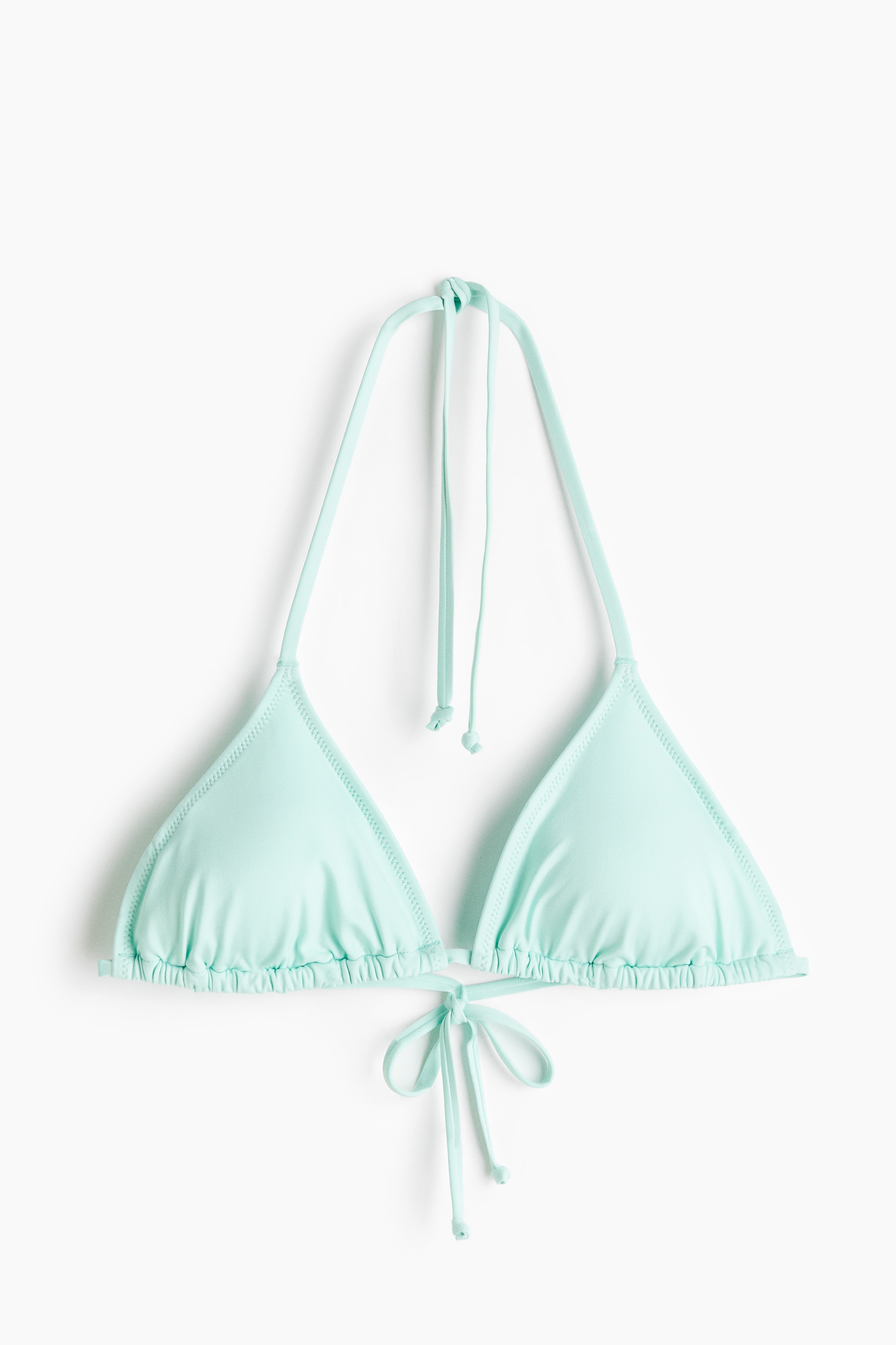 Wattiertes Triangel-Bikinitop-Mintgrün